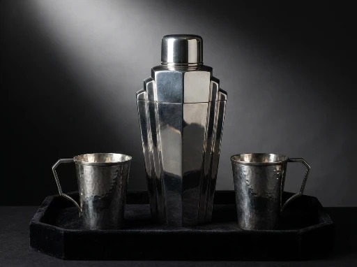 Geometric Art Deco silver from the 1920s and 1930s
