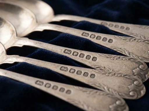 Antique sterling silver candlesticks and salver — sell silver in Leeds with Mozeris Fine Antiques