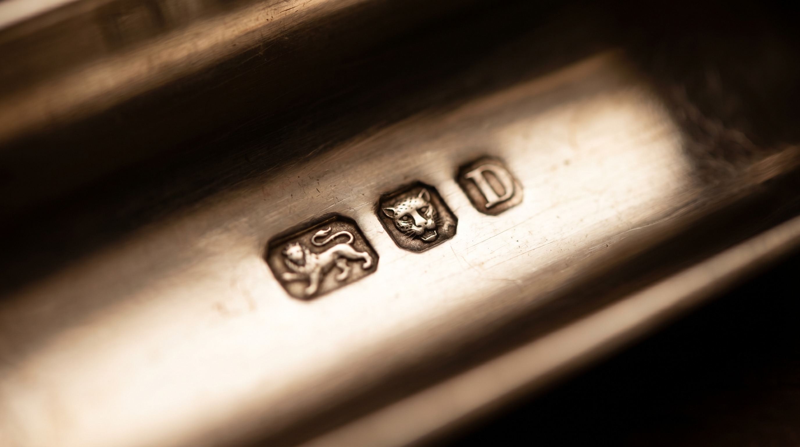British silver hallmarks inside an antique cigar case