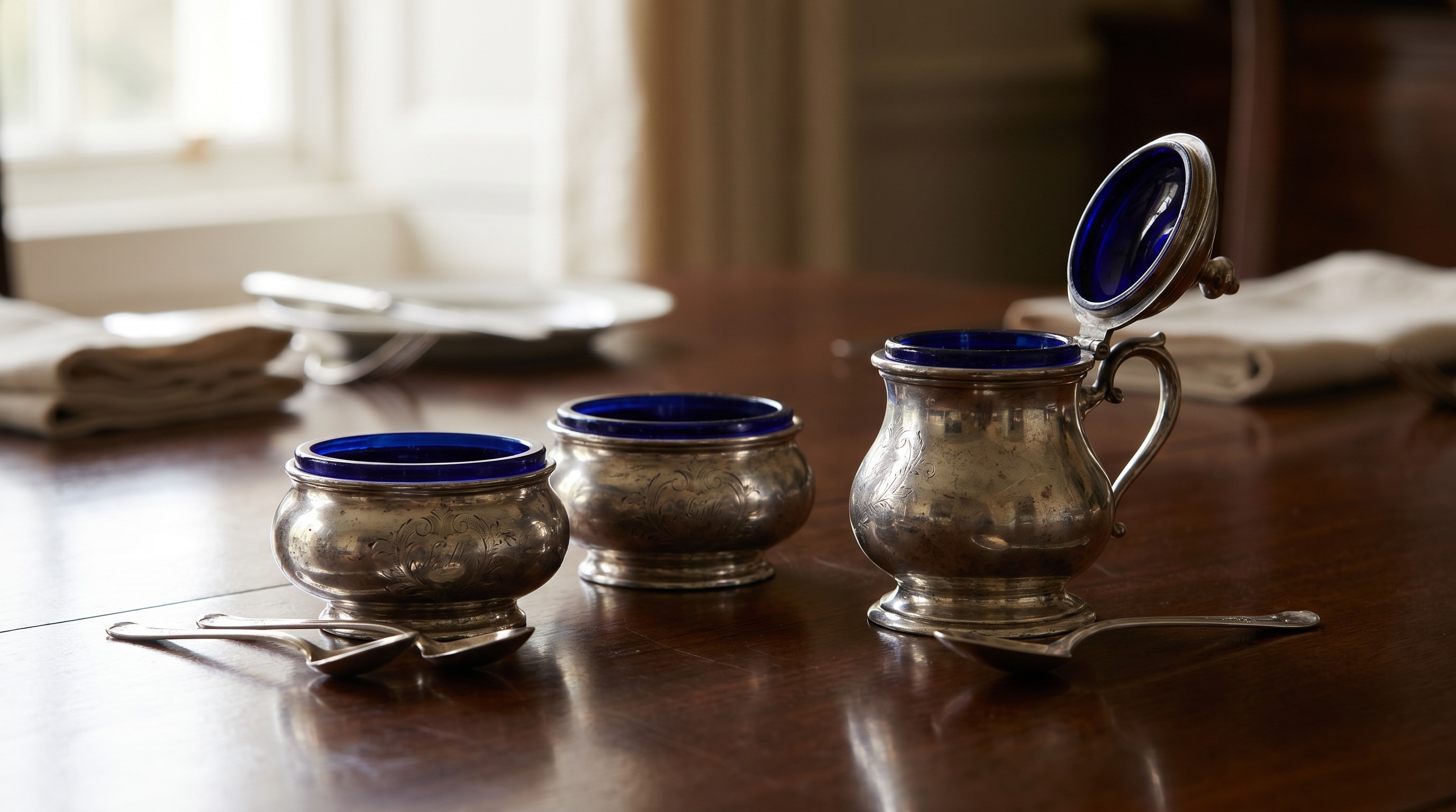 Sell antique silver Salts & Mustards to Mozeris Fine Antiques