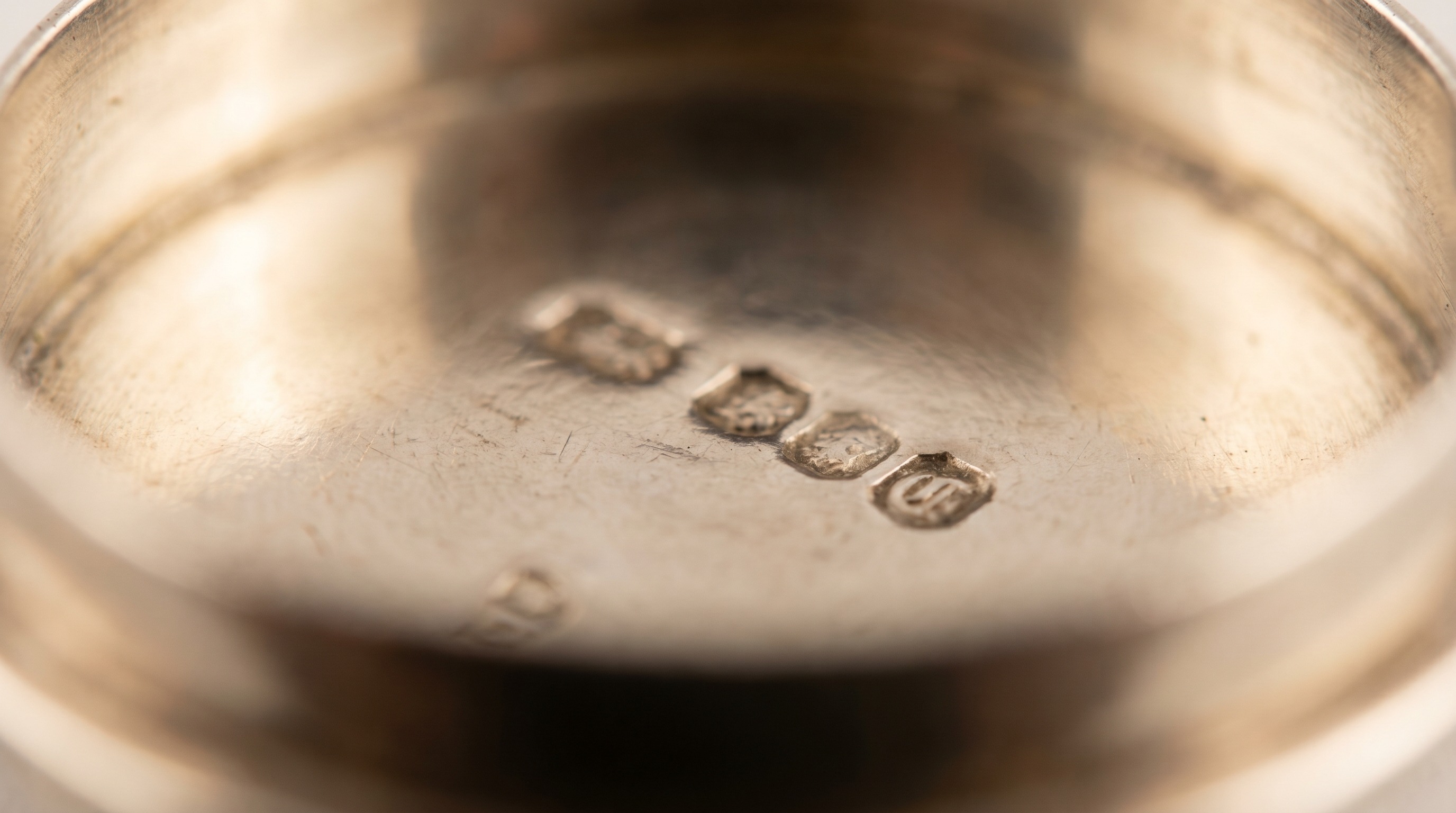 British silver hallmarks inside the lid of an antique snuff box