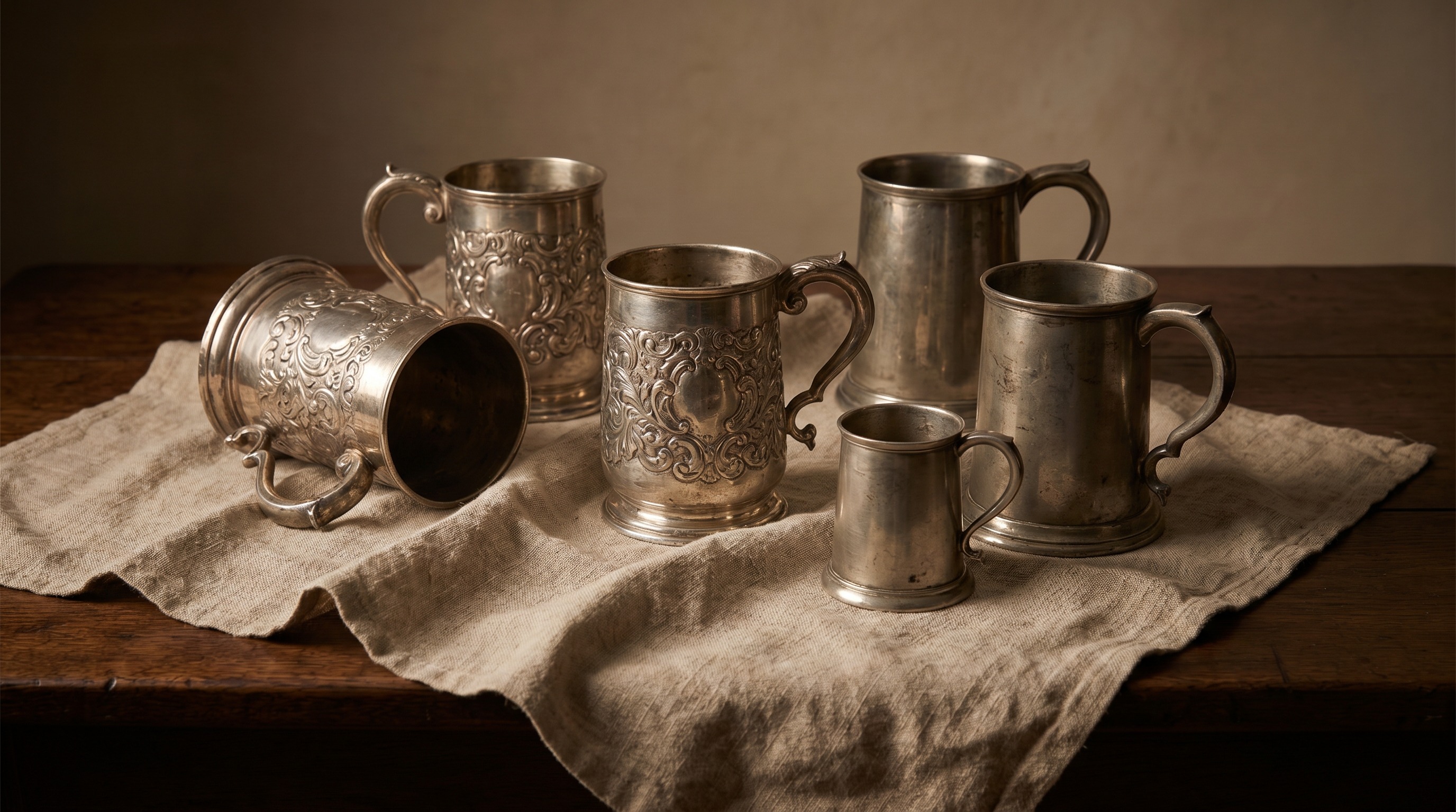 Antique sterling silver tankard and salver — sell silver in Norwich with Mozeris Fine Antiques