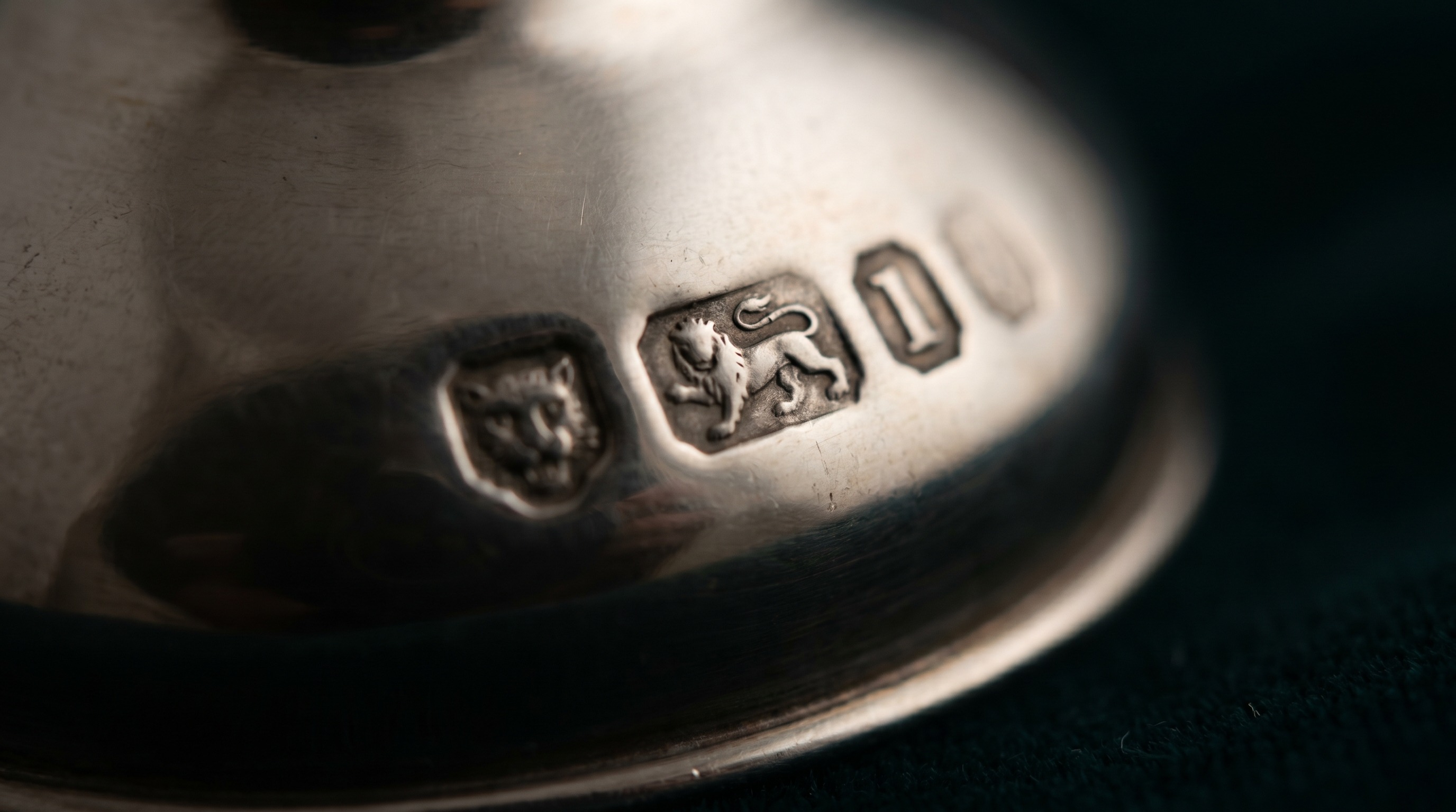 British silver hallmarks on an antique wine funnel