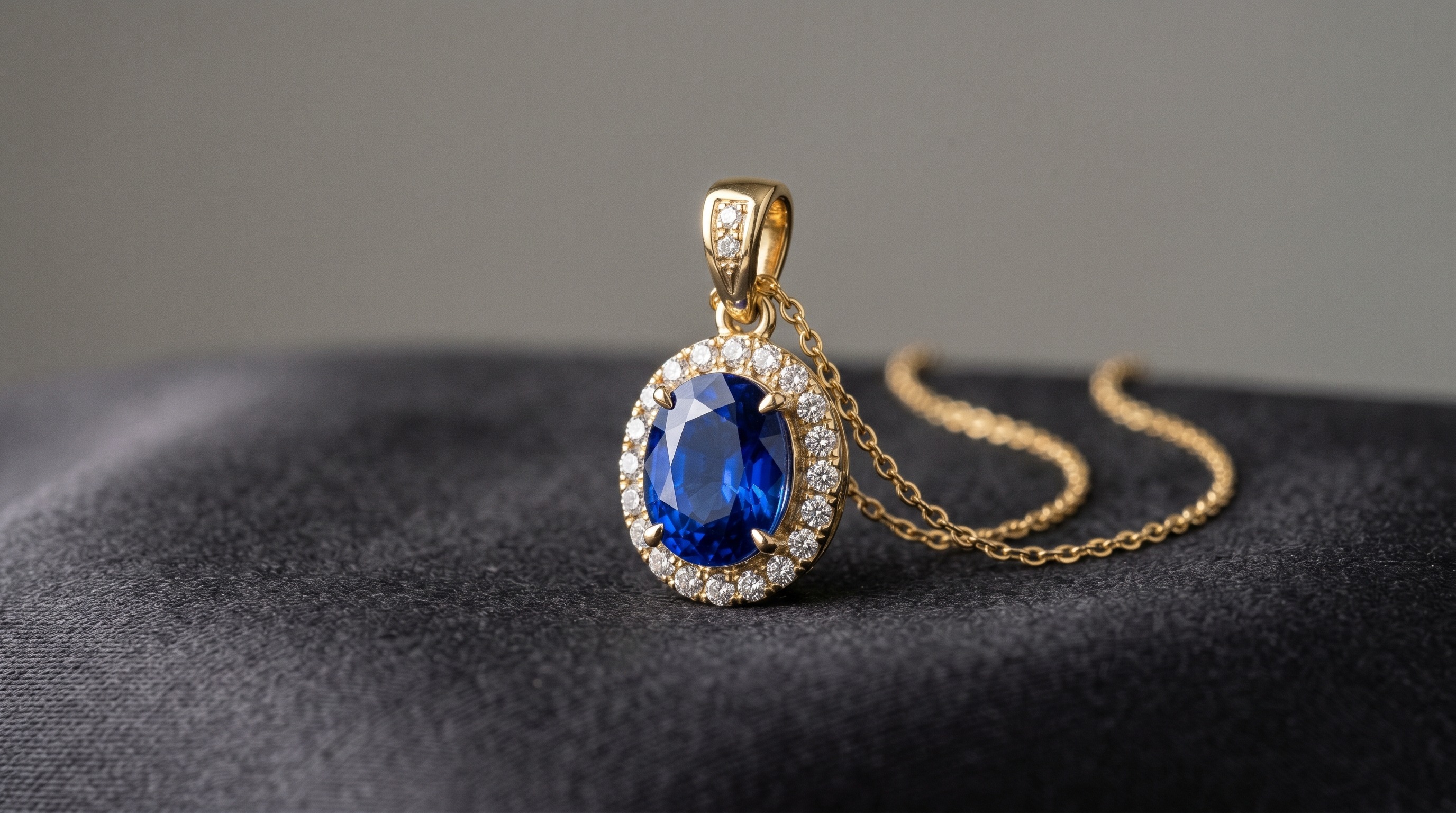 Asprey 18ct gold sapphire and diamond pendant