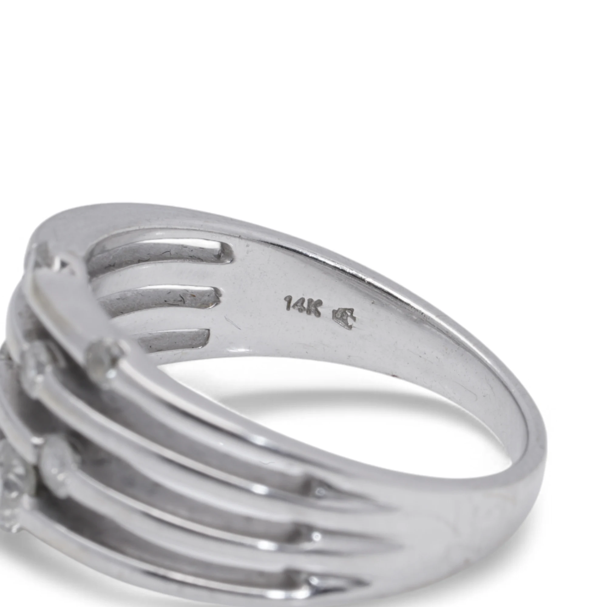 14K stamp inside a white gold ring, from our collection