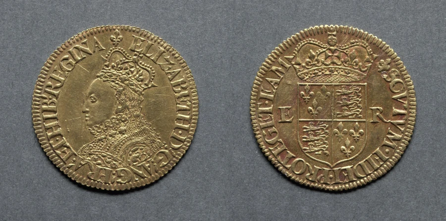 Gold half pound of Elizabeth I, 1558 to 1560, made with the new screw press. Photo: Cleveland Museum of Art, CC0