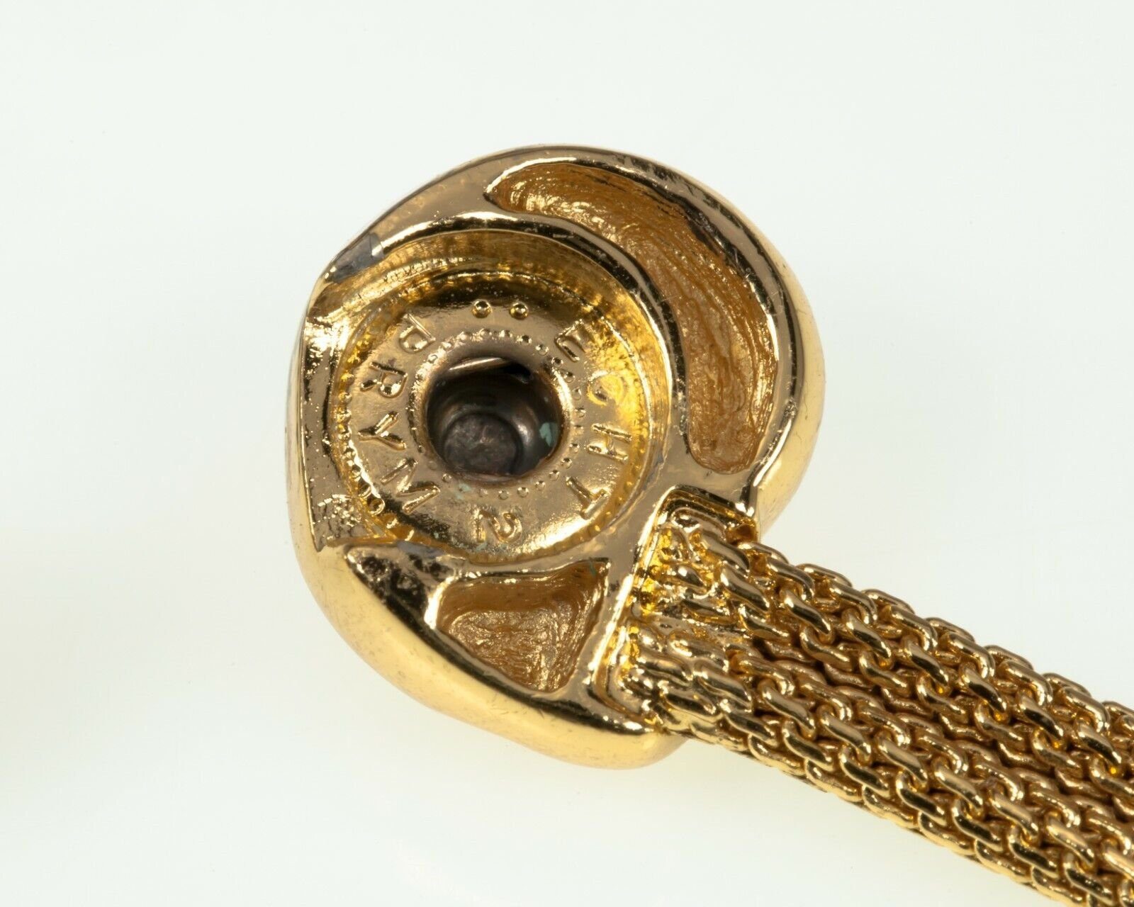 Gold snap clasp with decorative pattern, Edwardian vintage necklace fastening