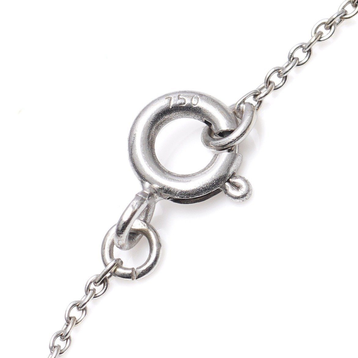 Silver spring ring clasp marked 750, Edwardian necklace mechanism
