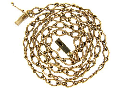 Vintage gold box clasp with intricate filigree design, Victorian antique necklace