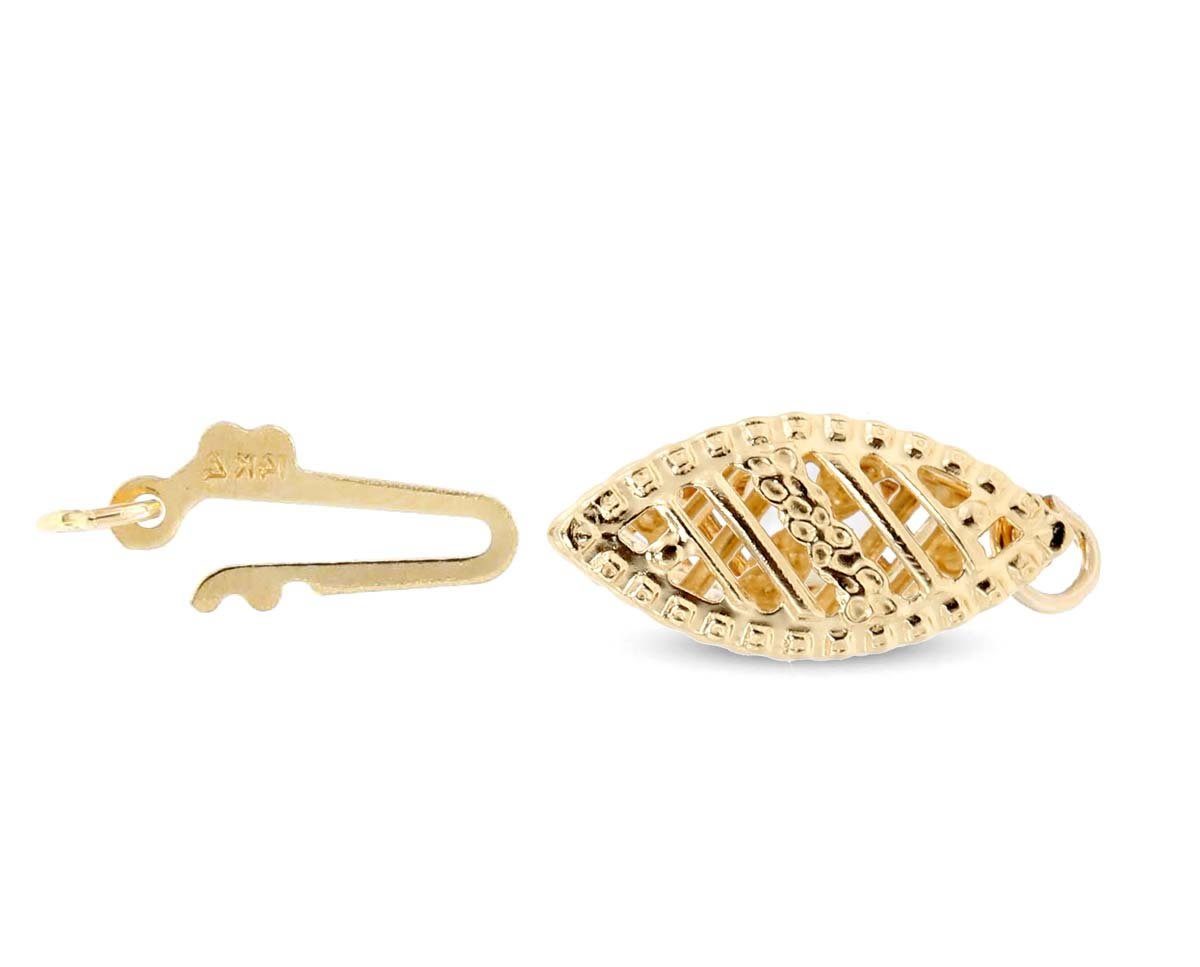 Victorian gold fish hook clasp with filigree work, antique necklace fastening