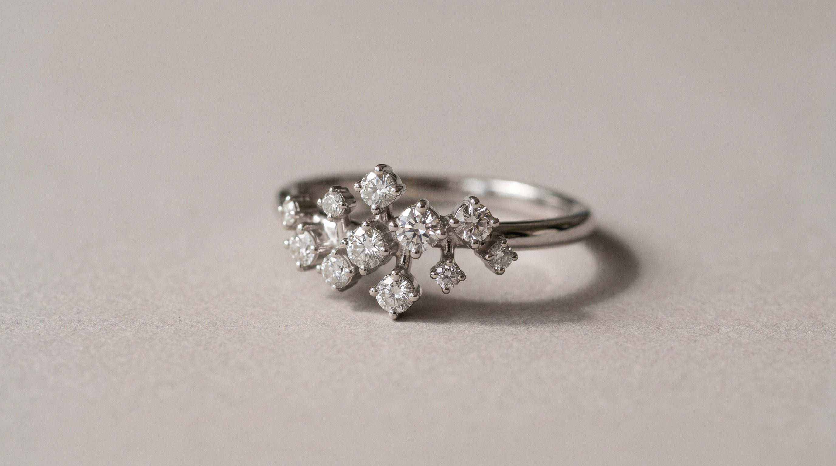 Boodles Raindance-style platinum and diamond ring — Mozeris Fine Antiques