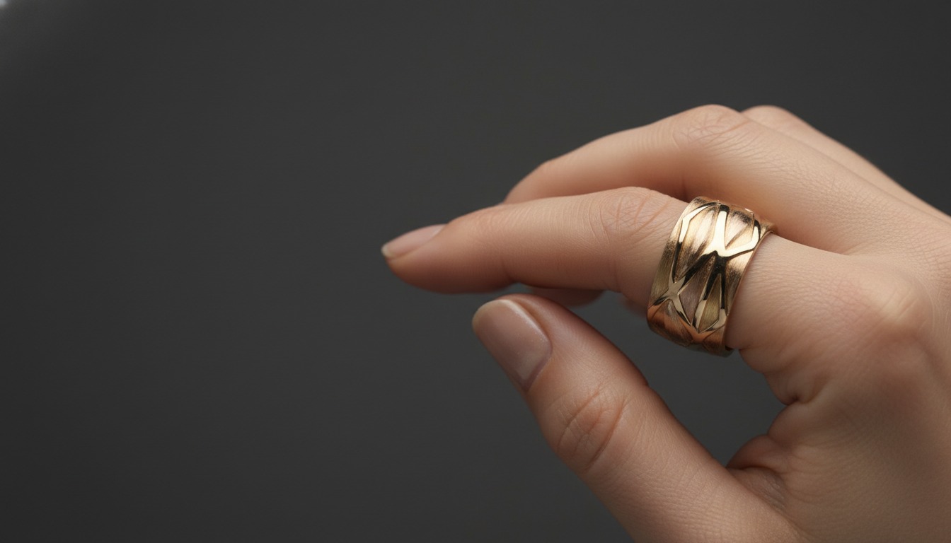 Boucheron Quatre mixed-gold band ring worn on the hand