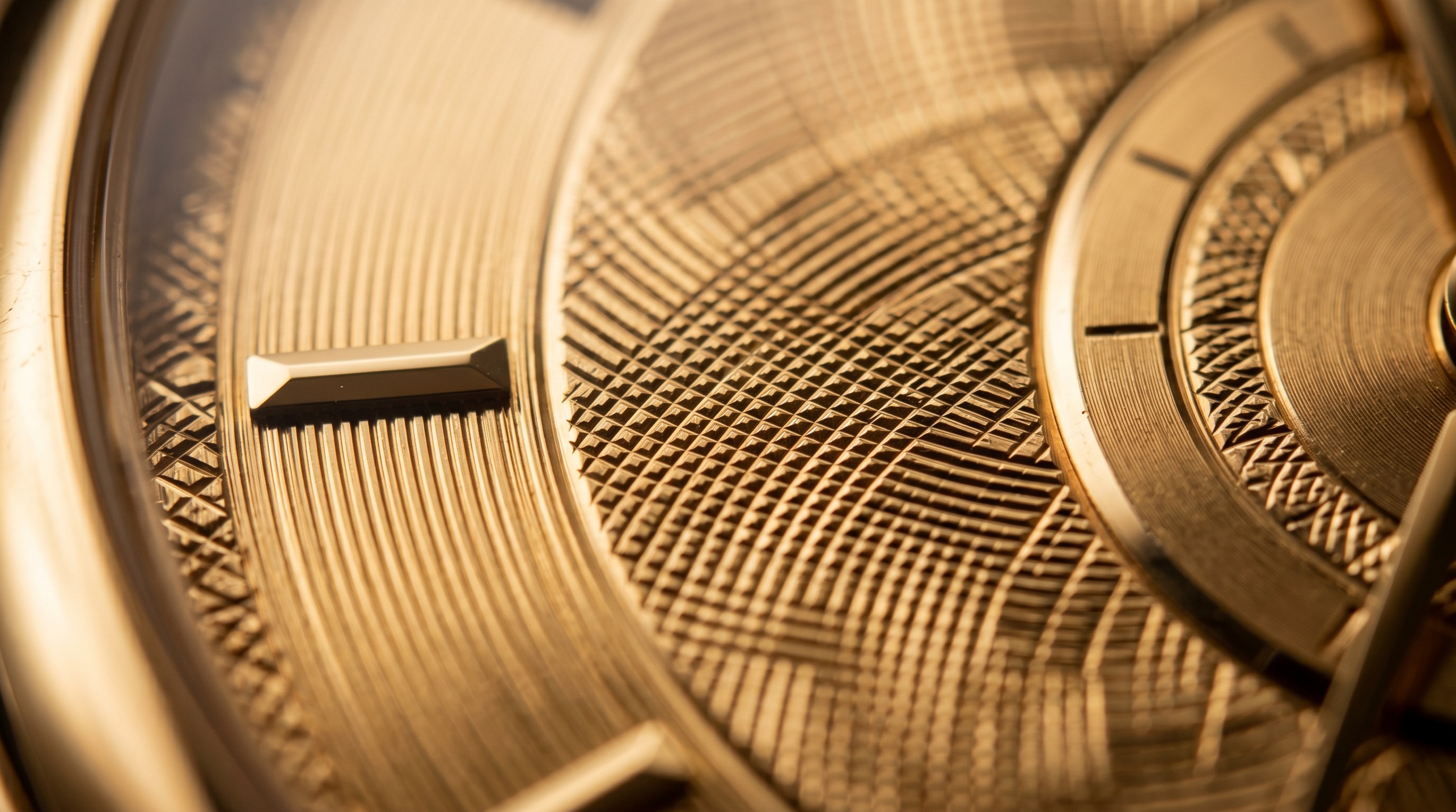 Close-up of Buccellati hand-engraved textured gold