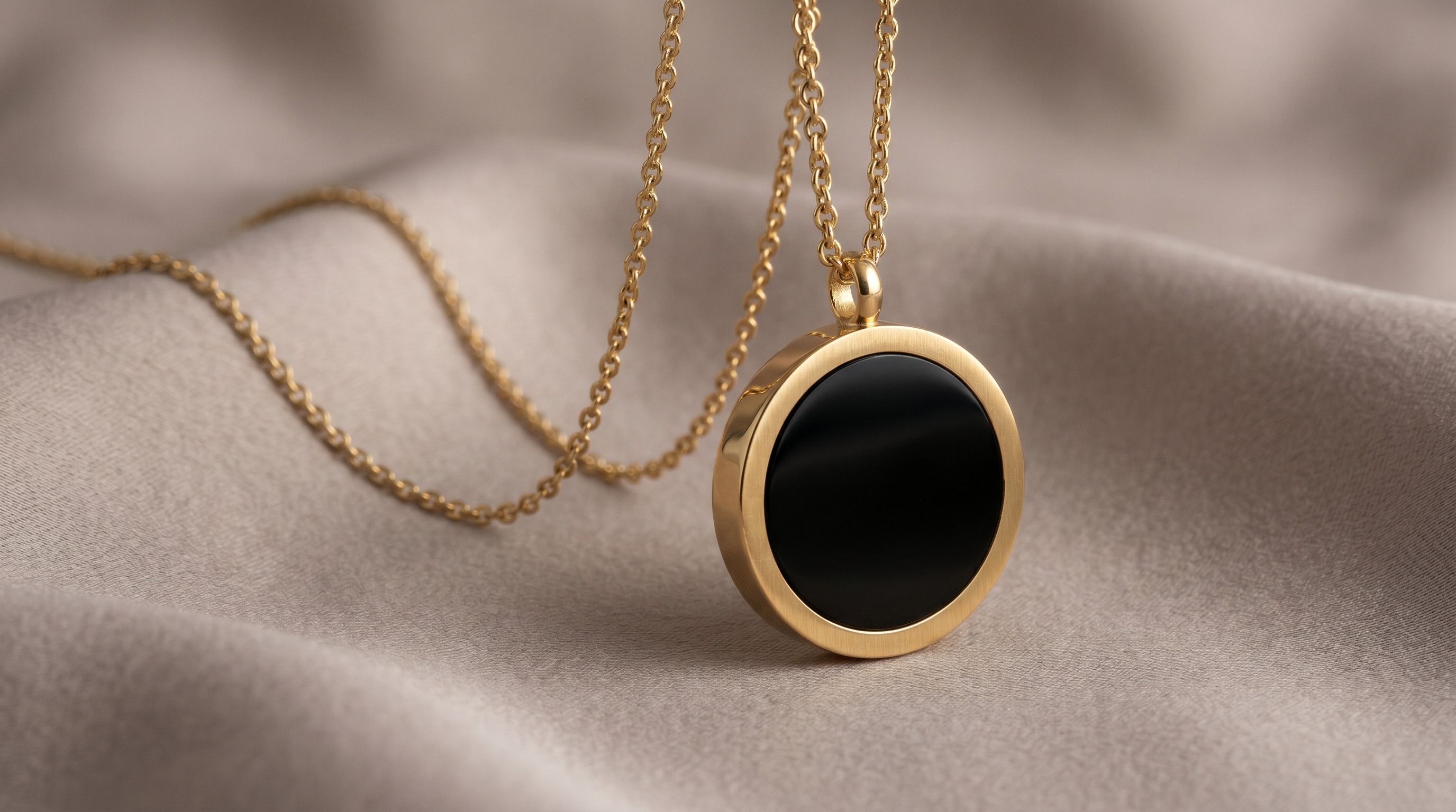 Bvlgari Bvlgari reversible gold disc pendant with onyx