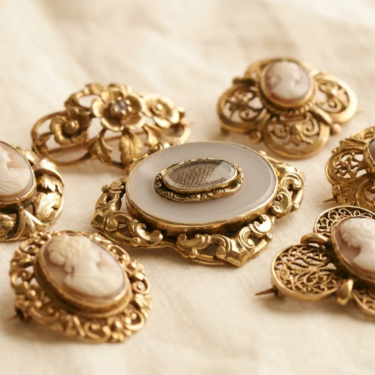 Antique gold jewellery and small objects
