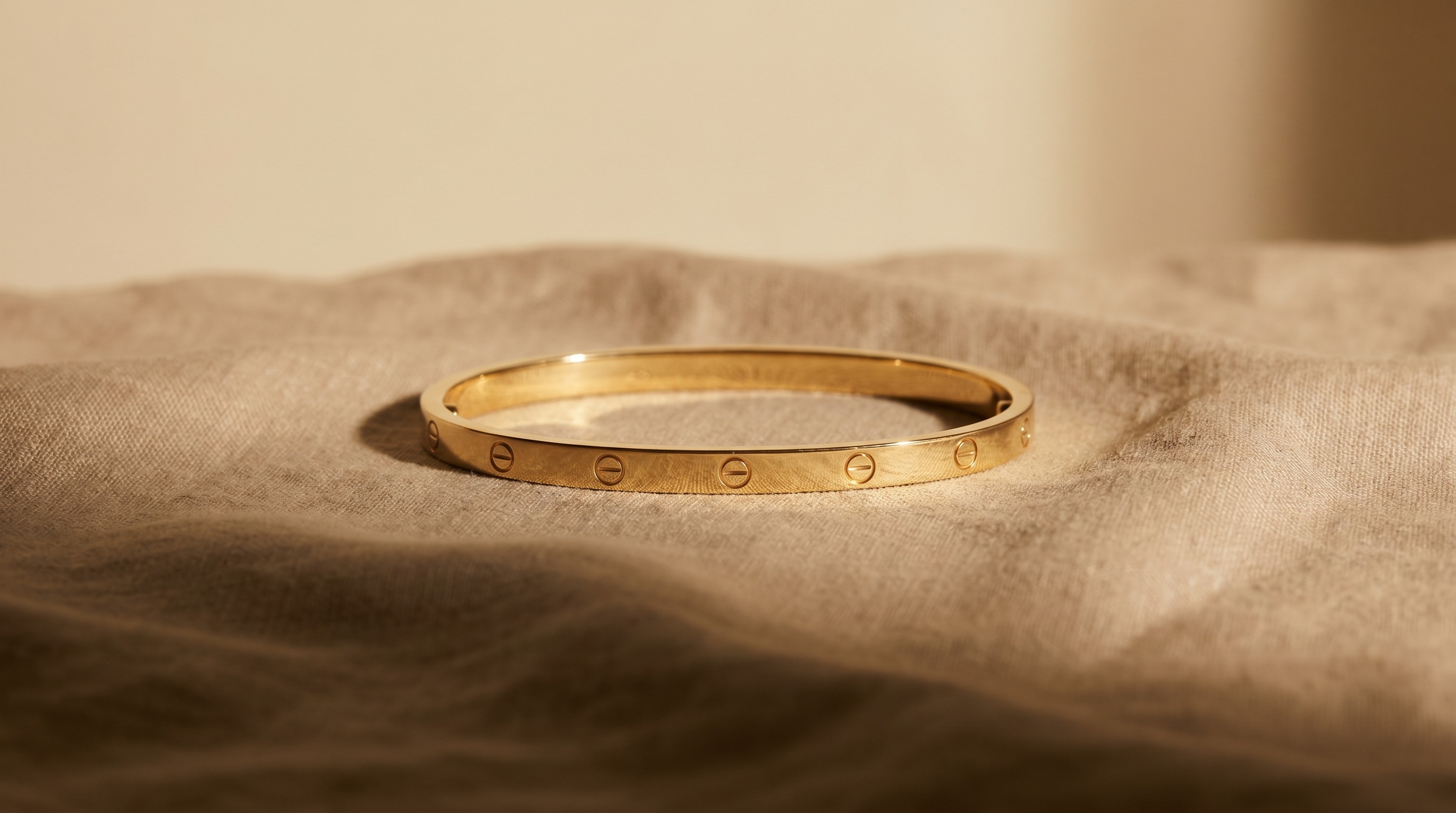 Cartier Love bracelet by Aldo Cipullo — oval gold bangle with screw motifs