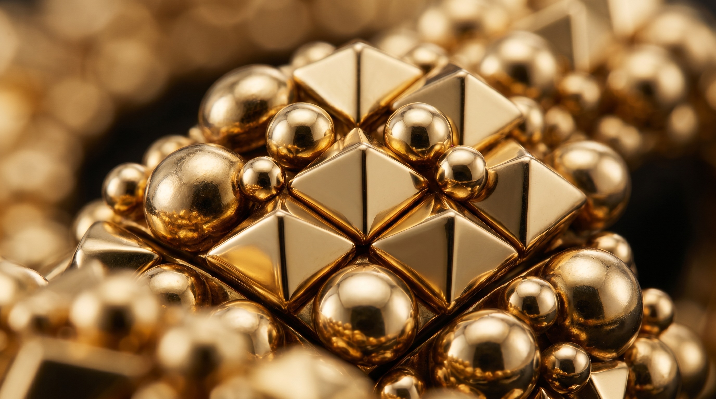 Close-up of Clash de Cartier interlocking gold studs and spikes