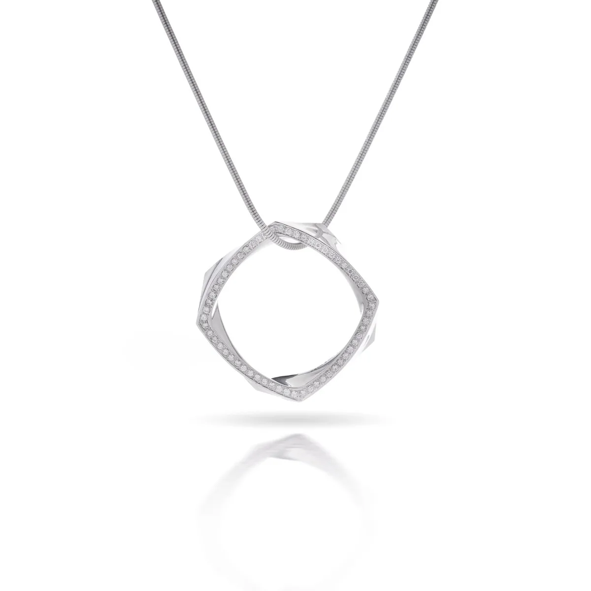 Tiffany & Co. Frank Gehry 18KT gold and diamond pendant necklace, bought by Mozeris Fine Antiques