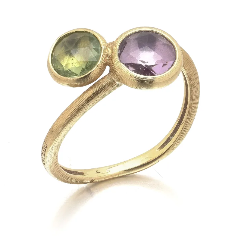 Our Marco Bicego Jaipur 18KT gold ring with amethyst and green tourmaline, bought by Mozeris Fine Antiques