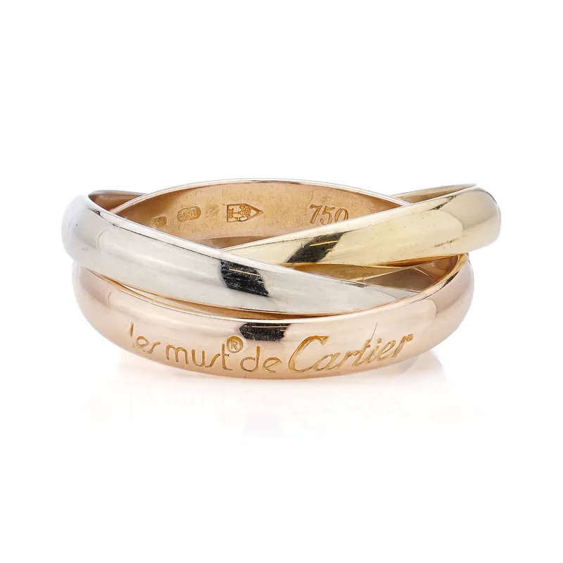 Cartier Les Must de Cartier Trinity ring in three colours of 18KT gold, bought by Mozeris Fine Antiques