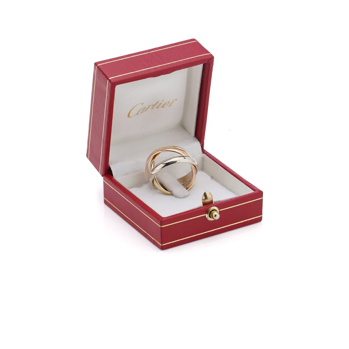 Cartier Trinity ring in its original red Cartier presentation box