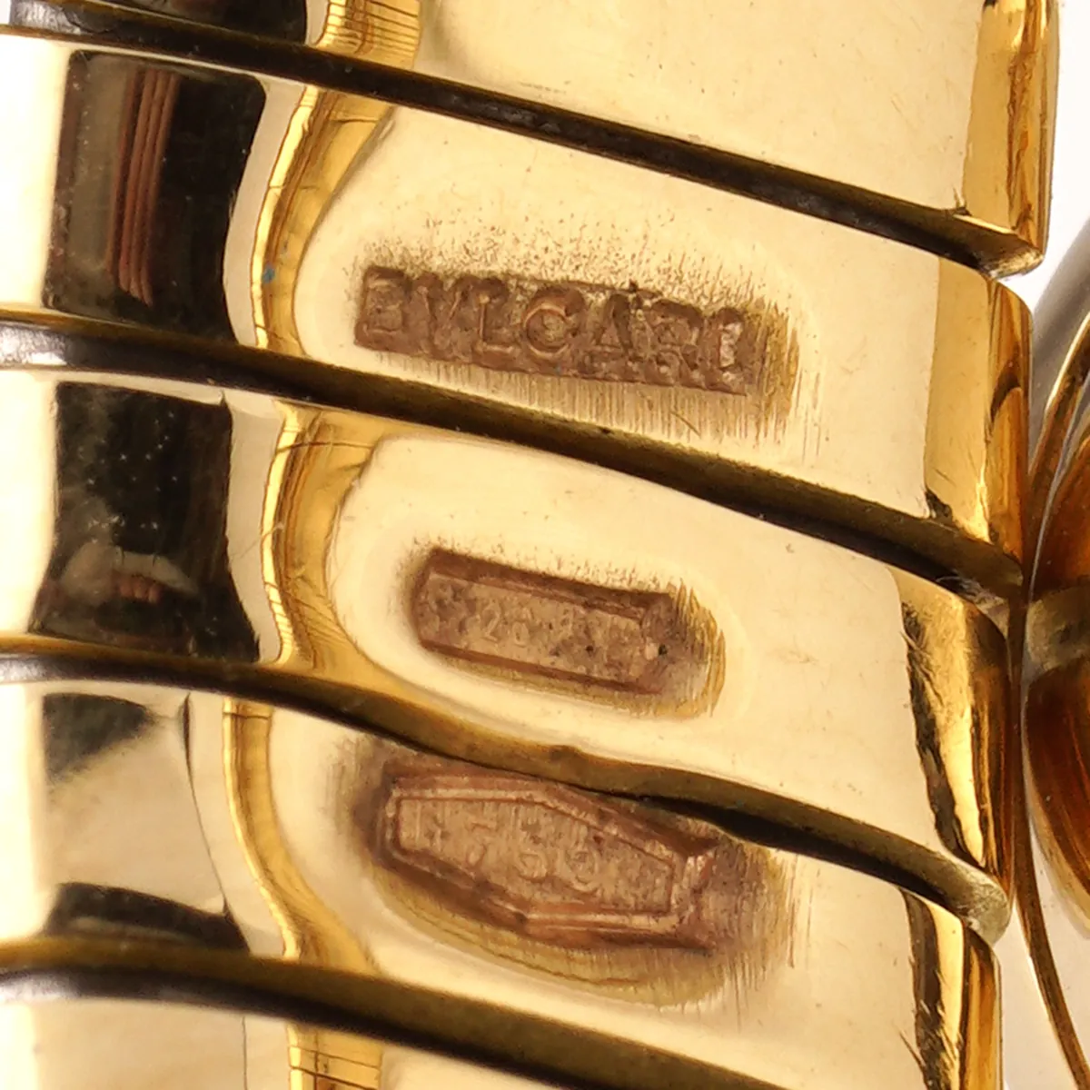 Bvlgari signature inside a Tubogas bangle
