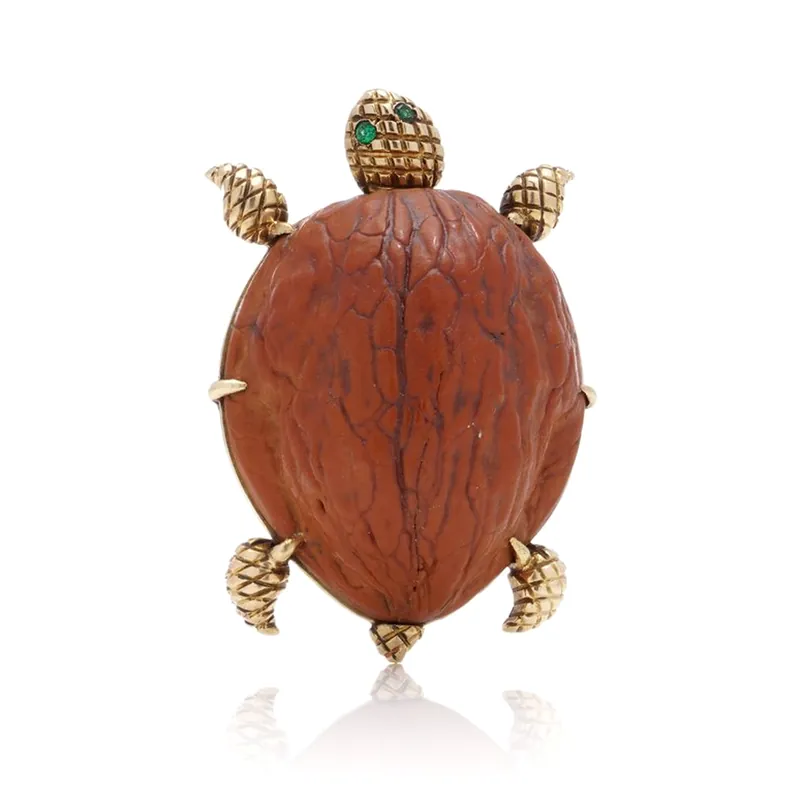 Van Cleef & Arpels gold turtle brooch, one of the signed designer pieces bought by Mozeris Fine Antiques