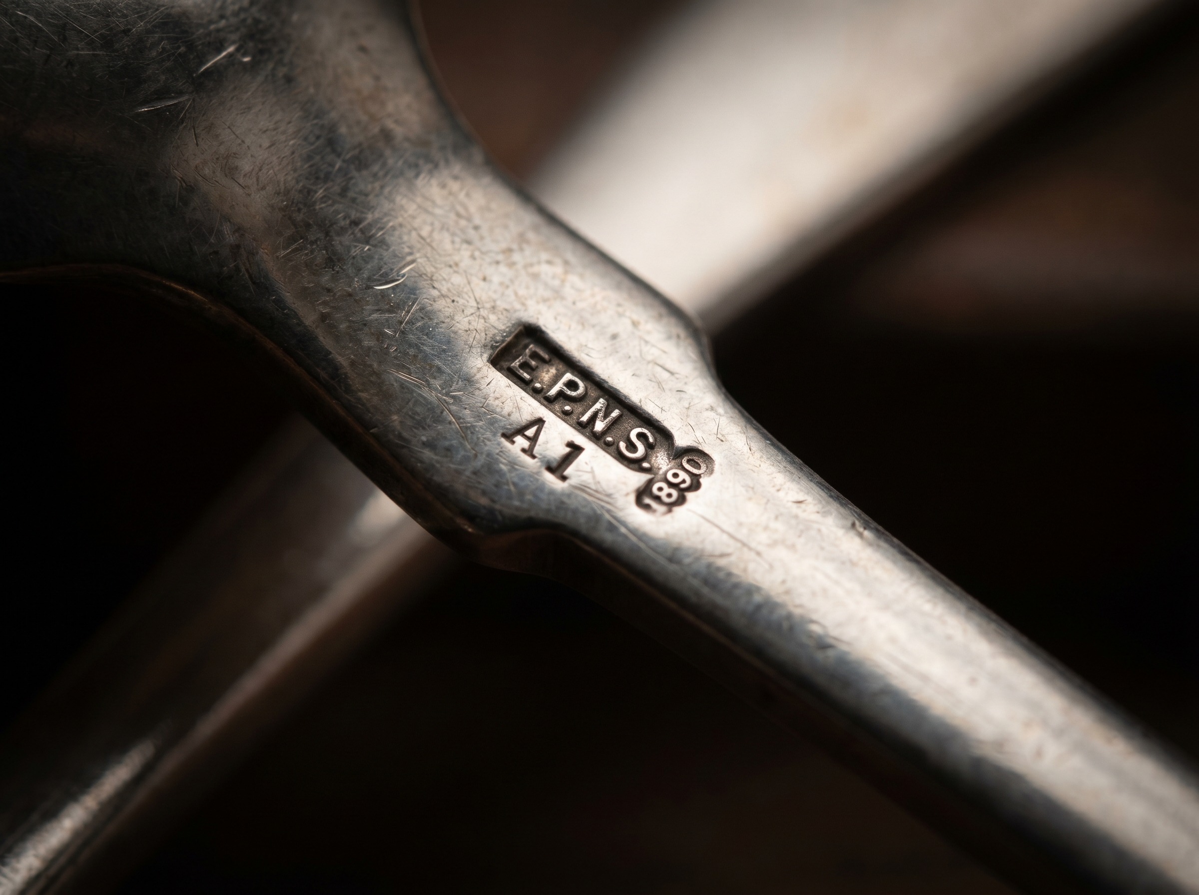 Elkington & Co maker's mark and date code struck on Victorian electroplate