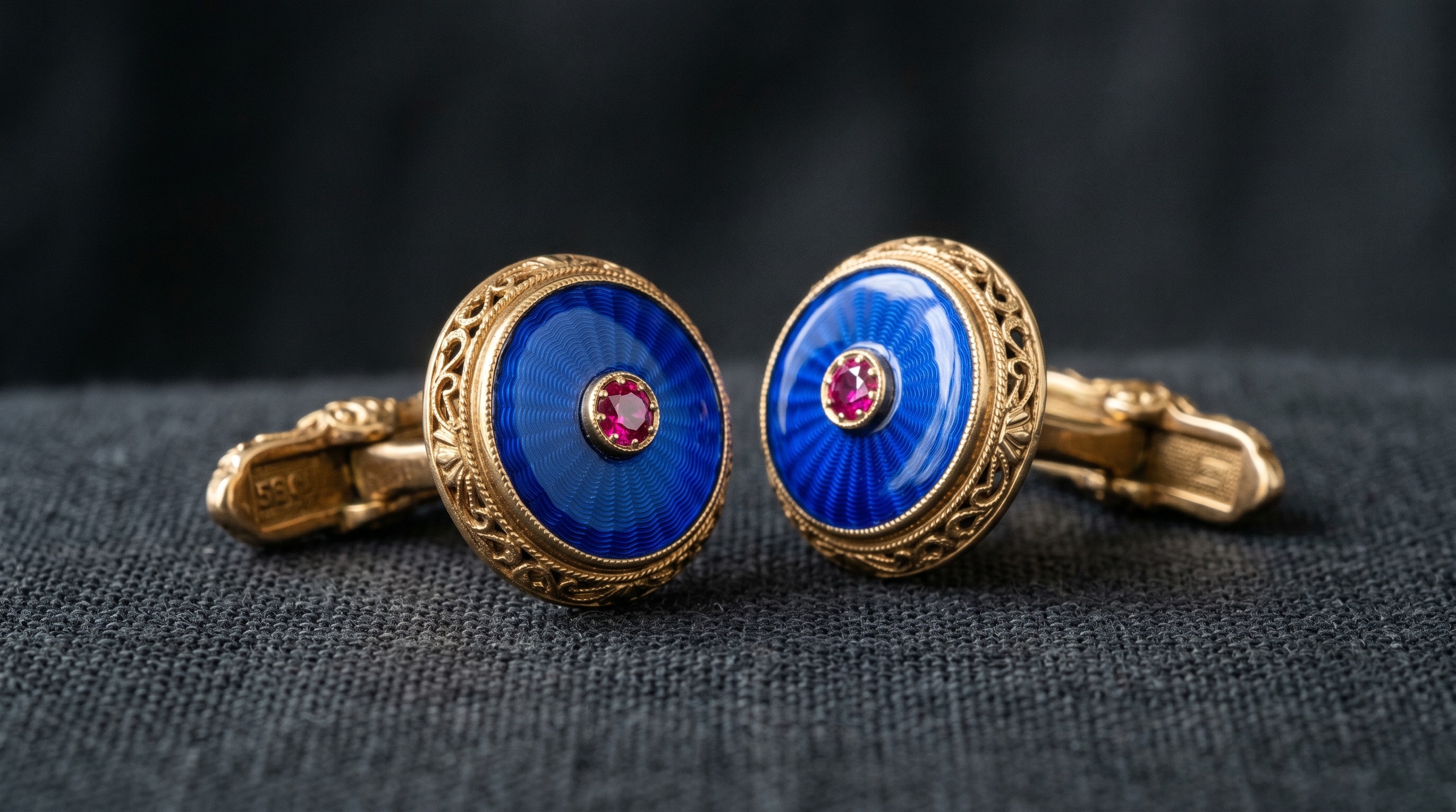 Antique Fabergé gold and enamel cufflinks