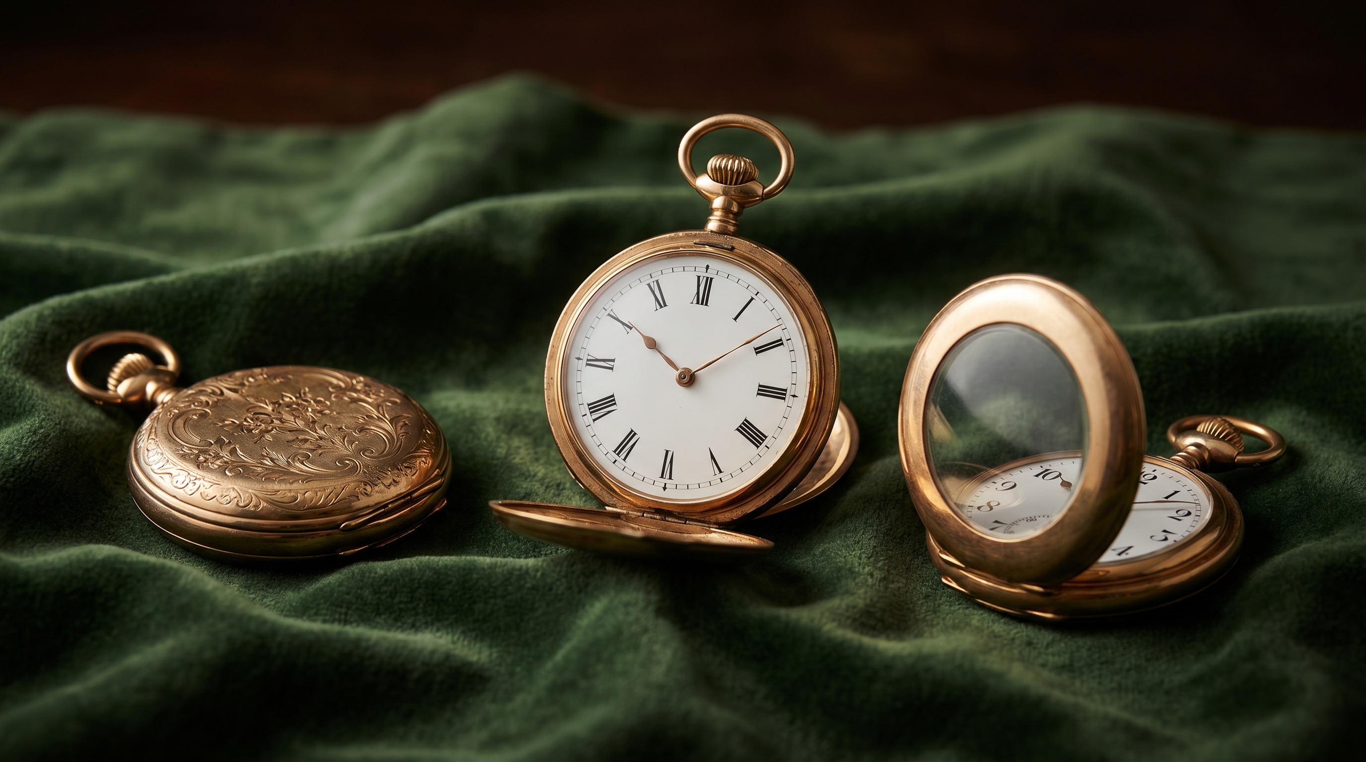 Full hunter, half hunter and open face antique gold pocket watches — Mozeris Fine Antiques