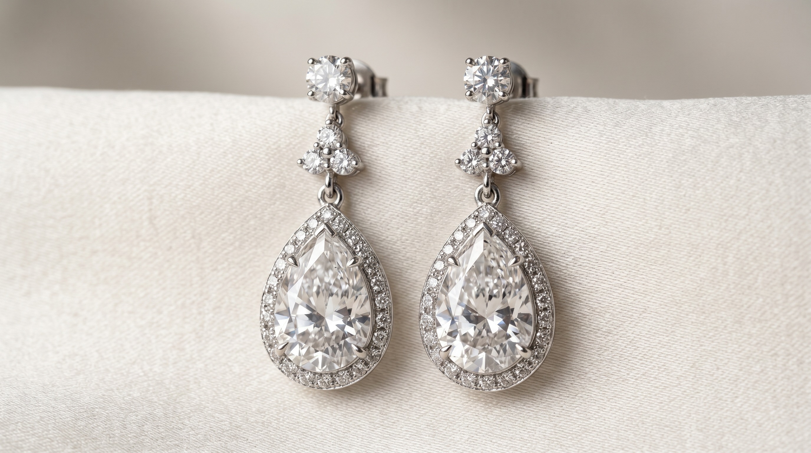 Graff platinum diamond drop earrings