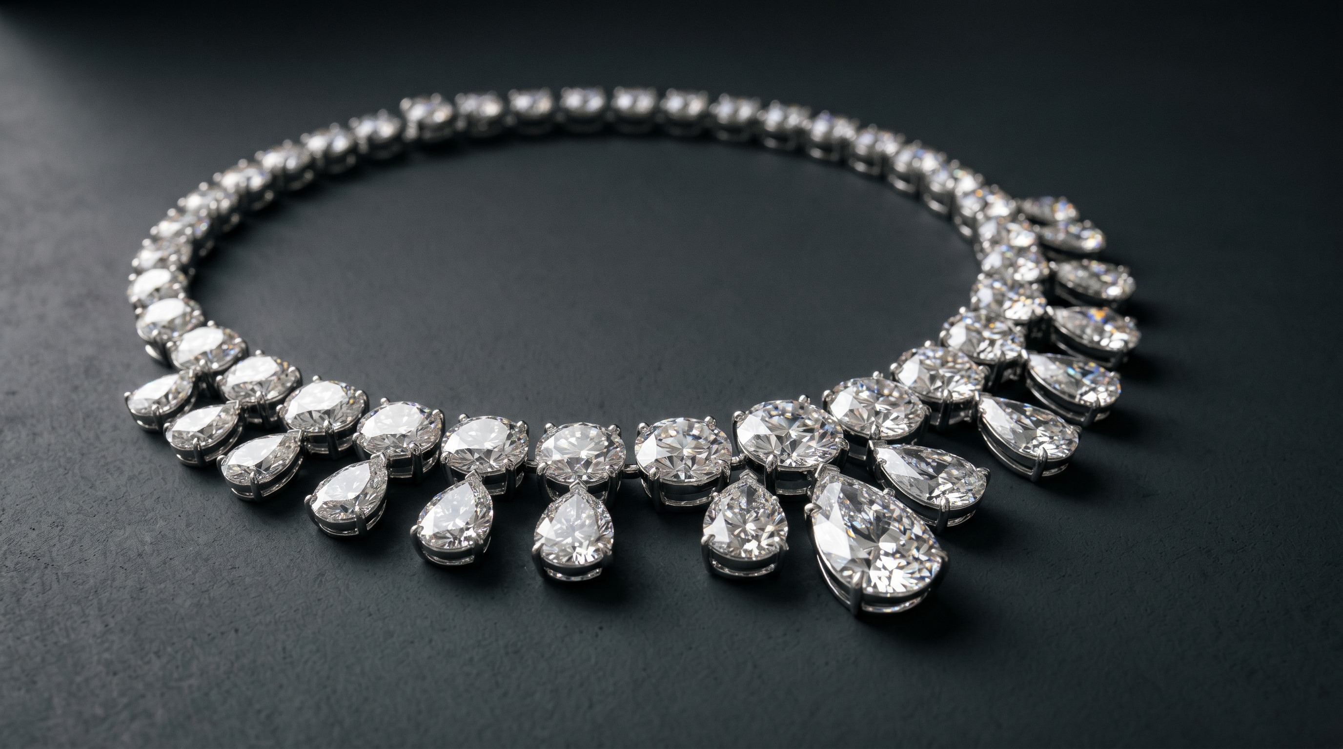 Graff high-jewellery platinum diamond necklace — Mozeris Fine Antiques