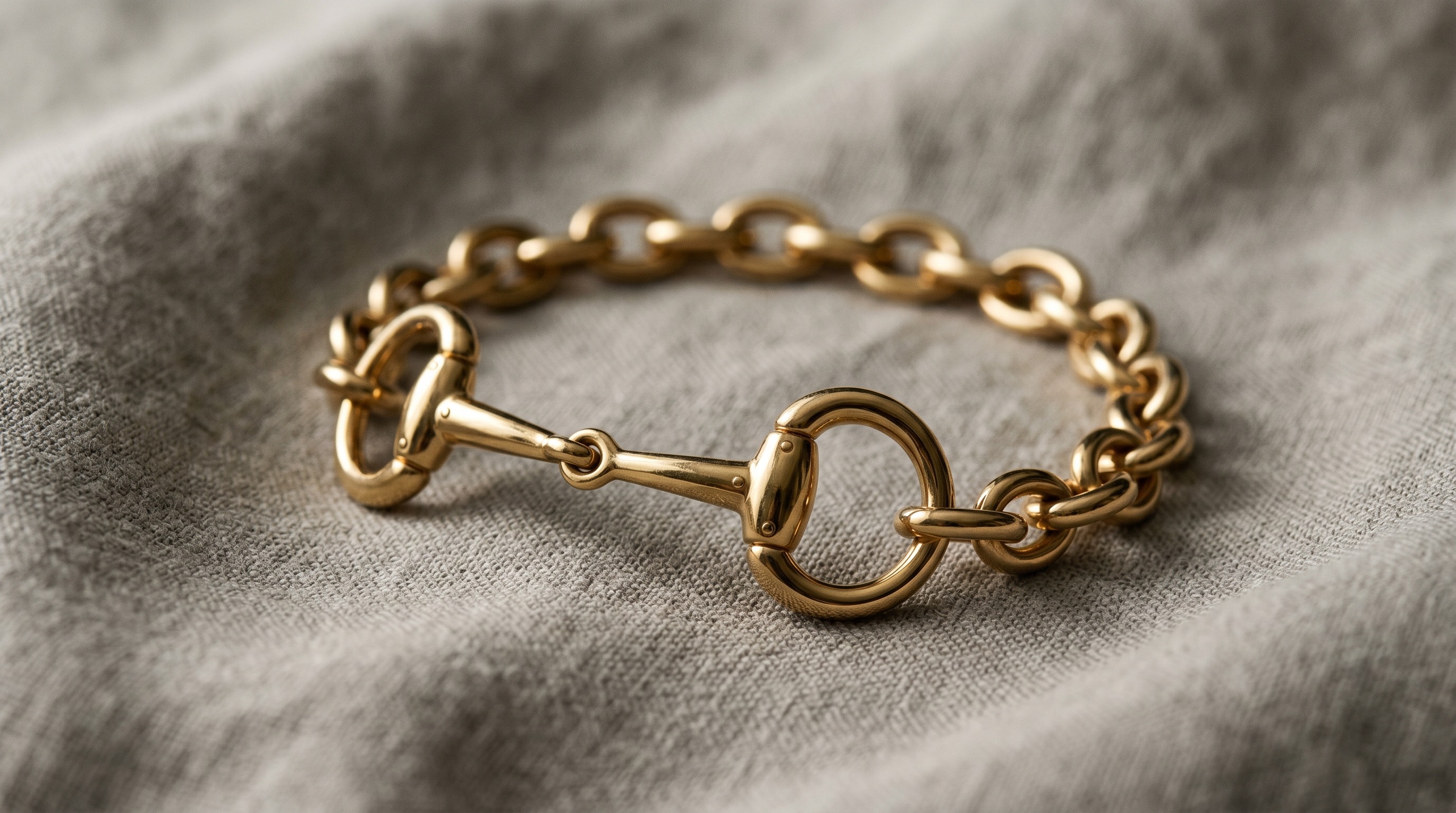 Gucci Horsebit-style gold bracelet with snaffle-bit motif — Mozeris Fine Antiques