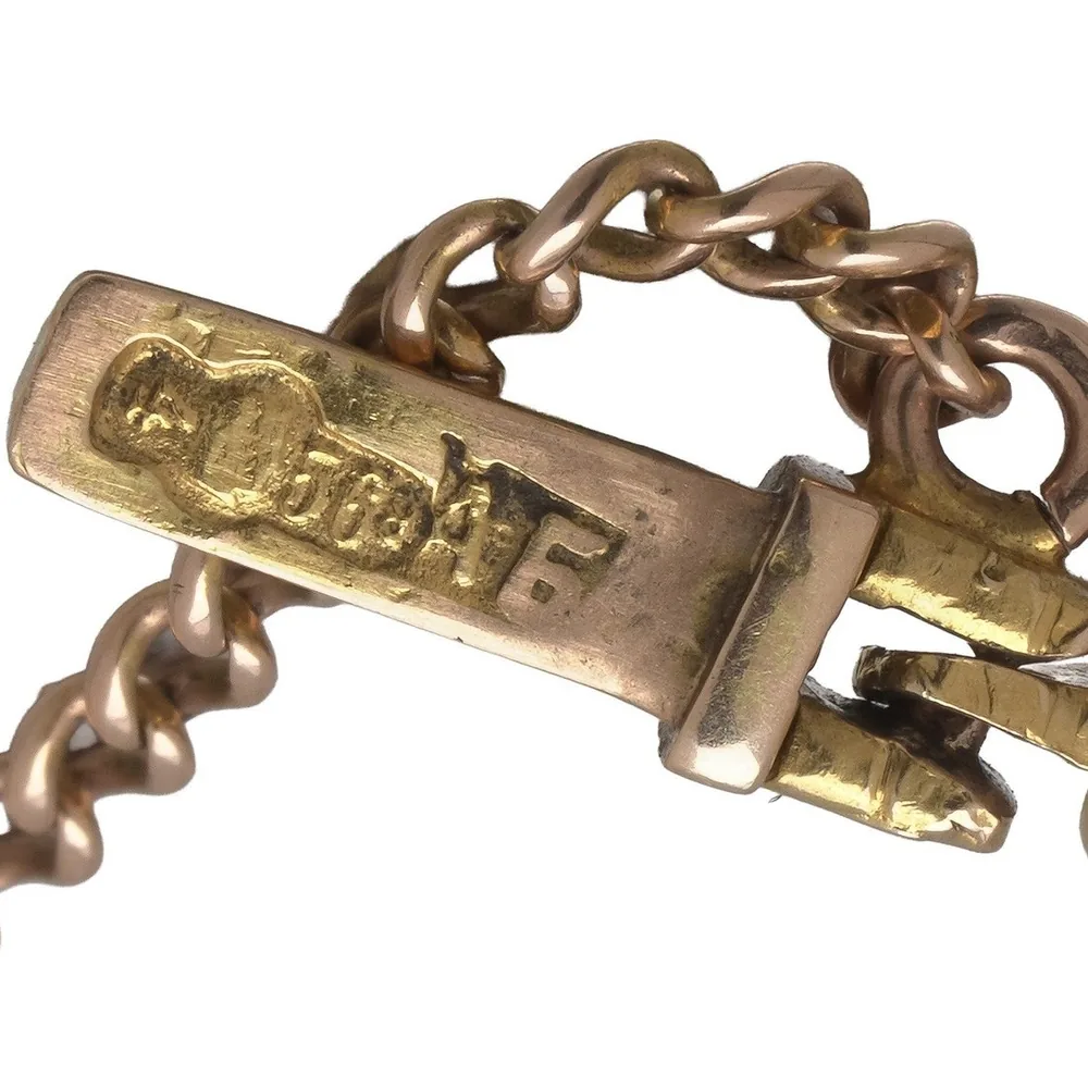 Clasp of an Imperial Russian 14KT gold bracelet struck with the kokoshnik assay mark, the 56 zolotnik standard and a maker's mark