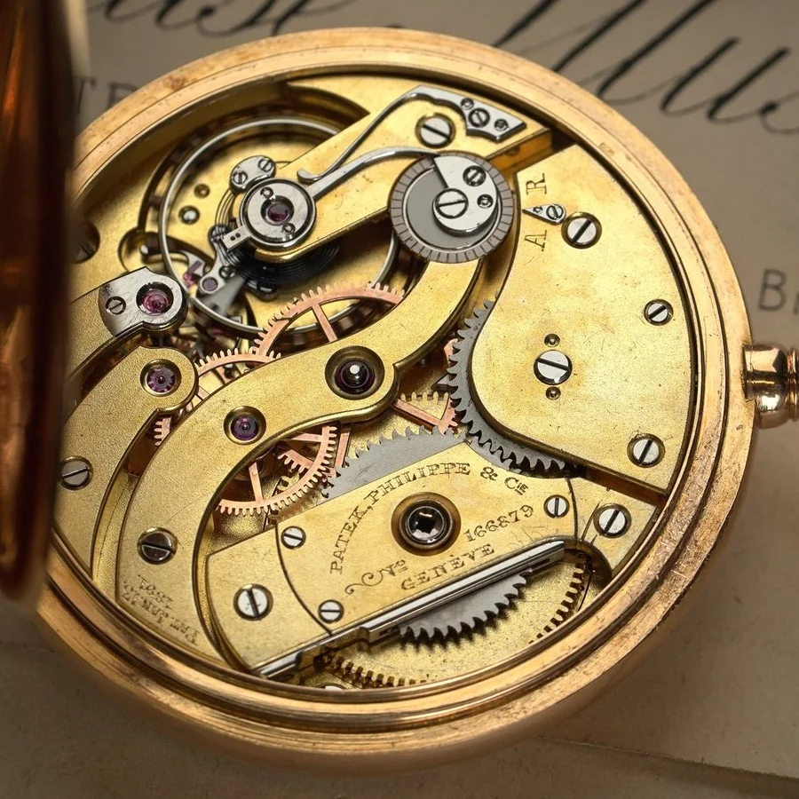 Gilt Patek Philippe pocket watch movement signed Patek Philippe and Co Geneve with movement number 166879