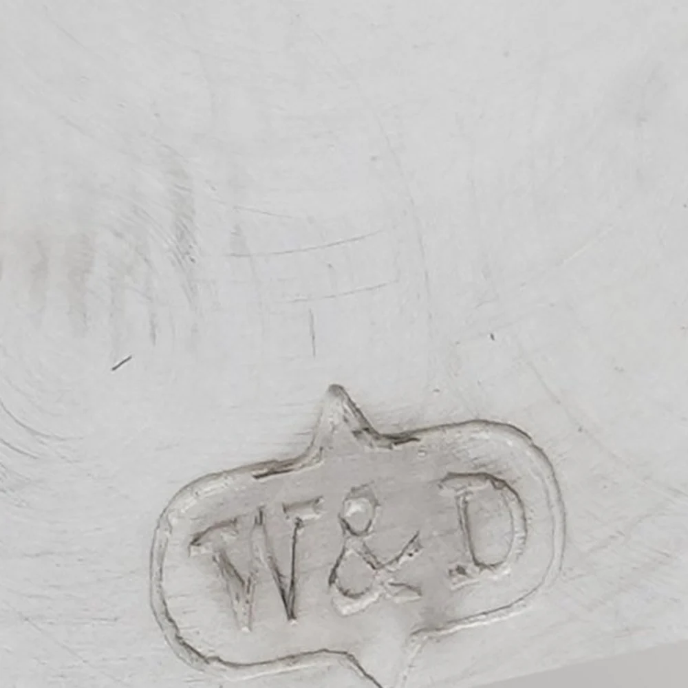 W&D sponsor's mark of Wilsdorf and Davis struck inside the back of a sterling silver pocket watch case