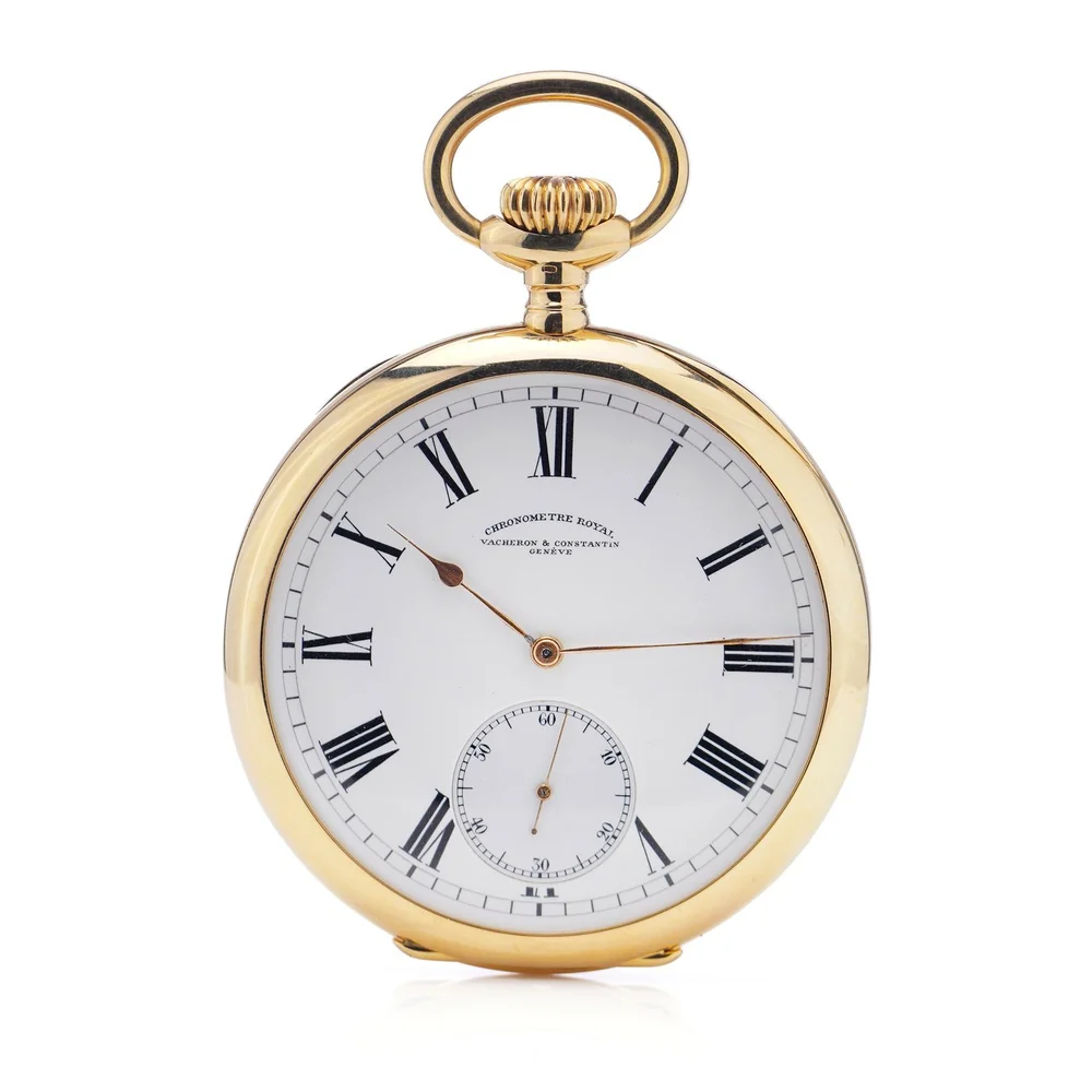 Vacheron and Constantin Chronometre Royal 18ct yellow gold open face pocket watch