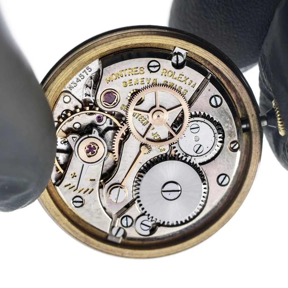 Hand-wound Rolex movement signed Montres Rolex Geneva, from a 1957 Rolex Precision