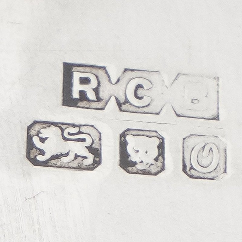 Good photo of London silver hallmarks: close up, sharp and straight on
