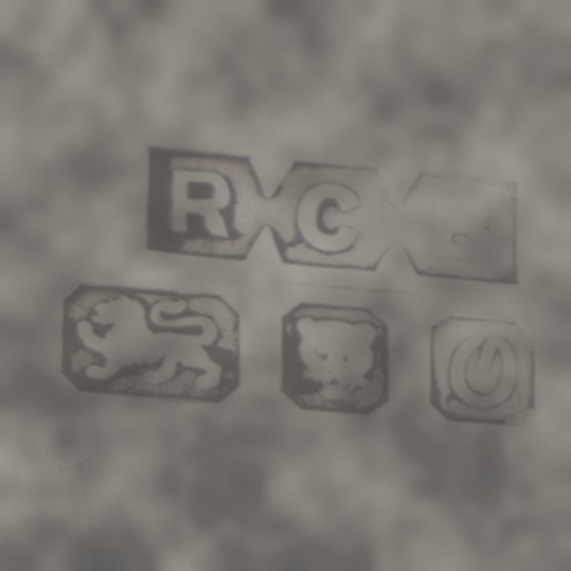 The same hallmarks covered in dirt and tarnish