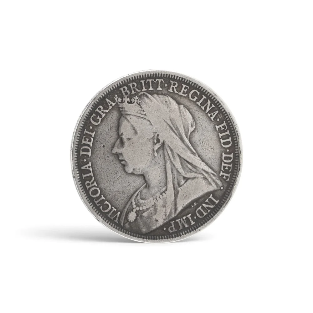 The veiled Old Head portrait of Queen Victoria on an 1893 silver crown