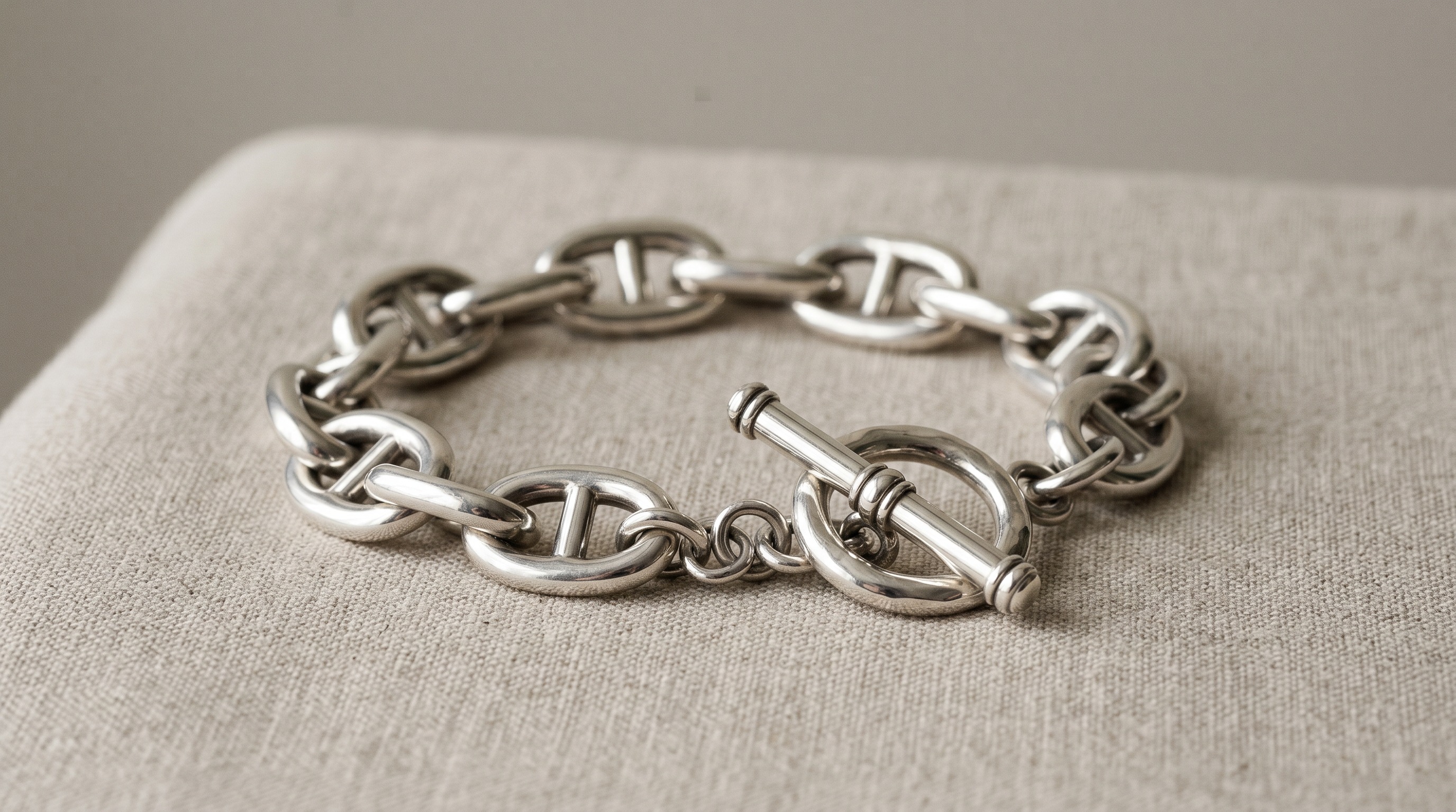 Hermès Chaîne d'Ancre silver anchor-chain link bracelet — Mozeris Fine Antiques