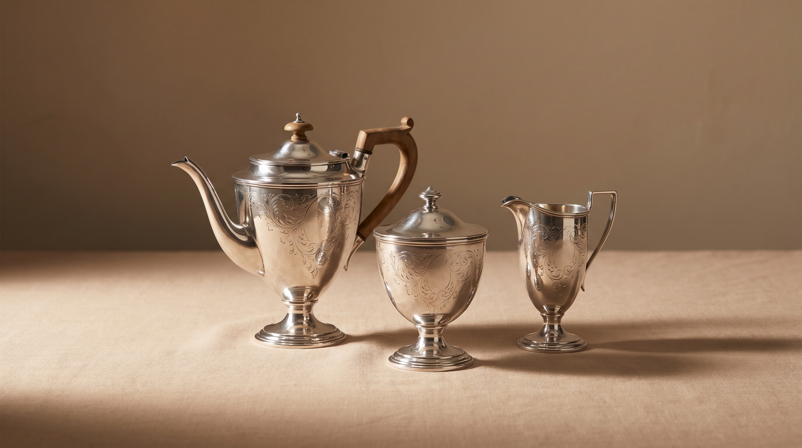 Antique Hester Bateman Georgian sterling silver teapot and sugar urn — Mozeris Fine Antiques guide