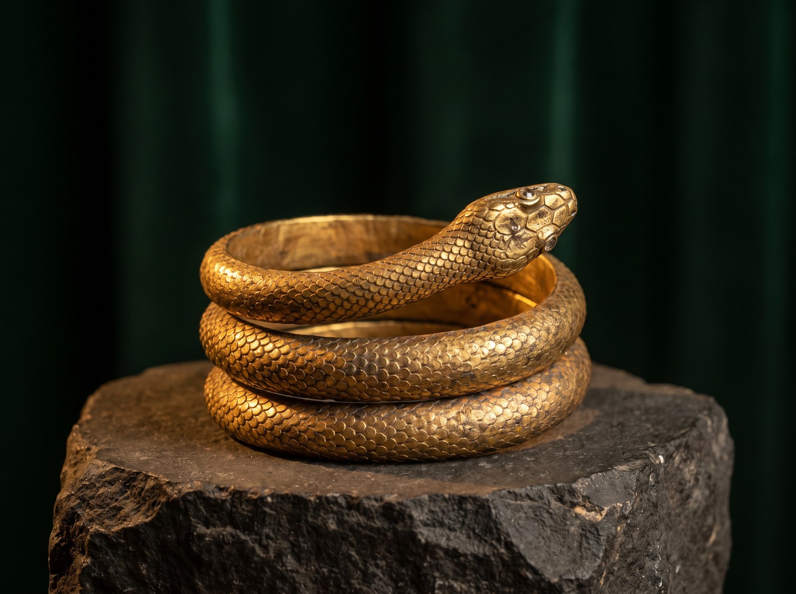 Illustration of an ancient Roman gold spiral serpent armlet