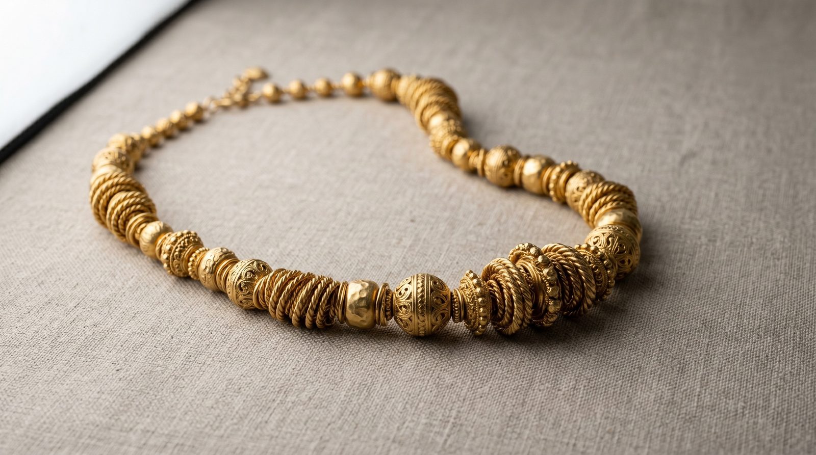 Marco Bicego Africa hand-engraved 18ct gold bead necklace — Mozeris Fine Antiques