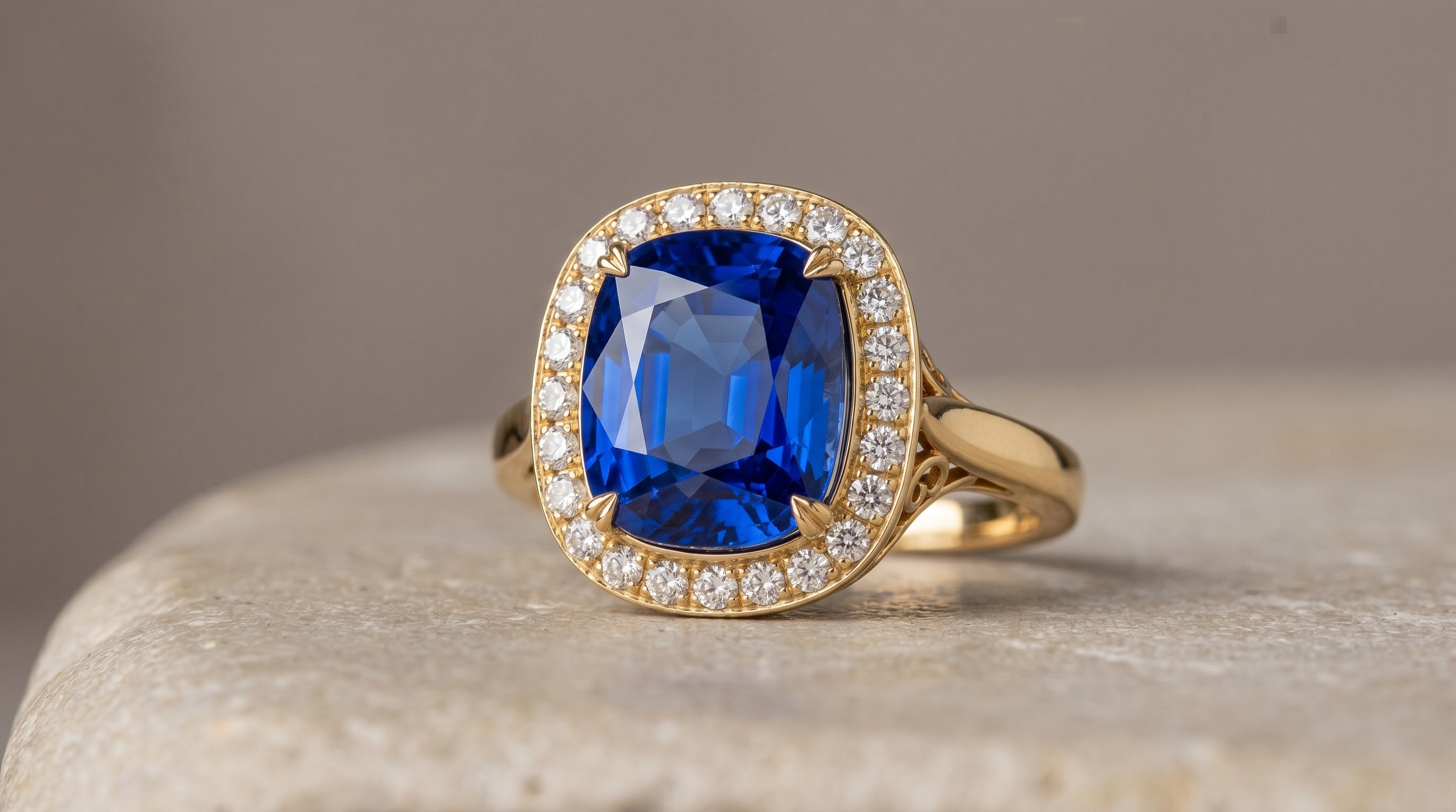 Mauboussin 18ct gold Burma sapphire and diamond ring — Mozeris Fine Antiques