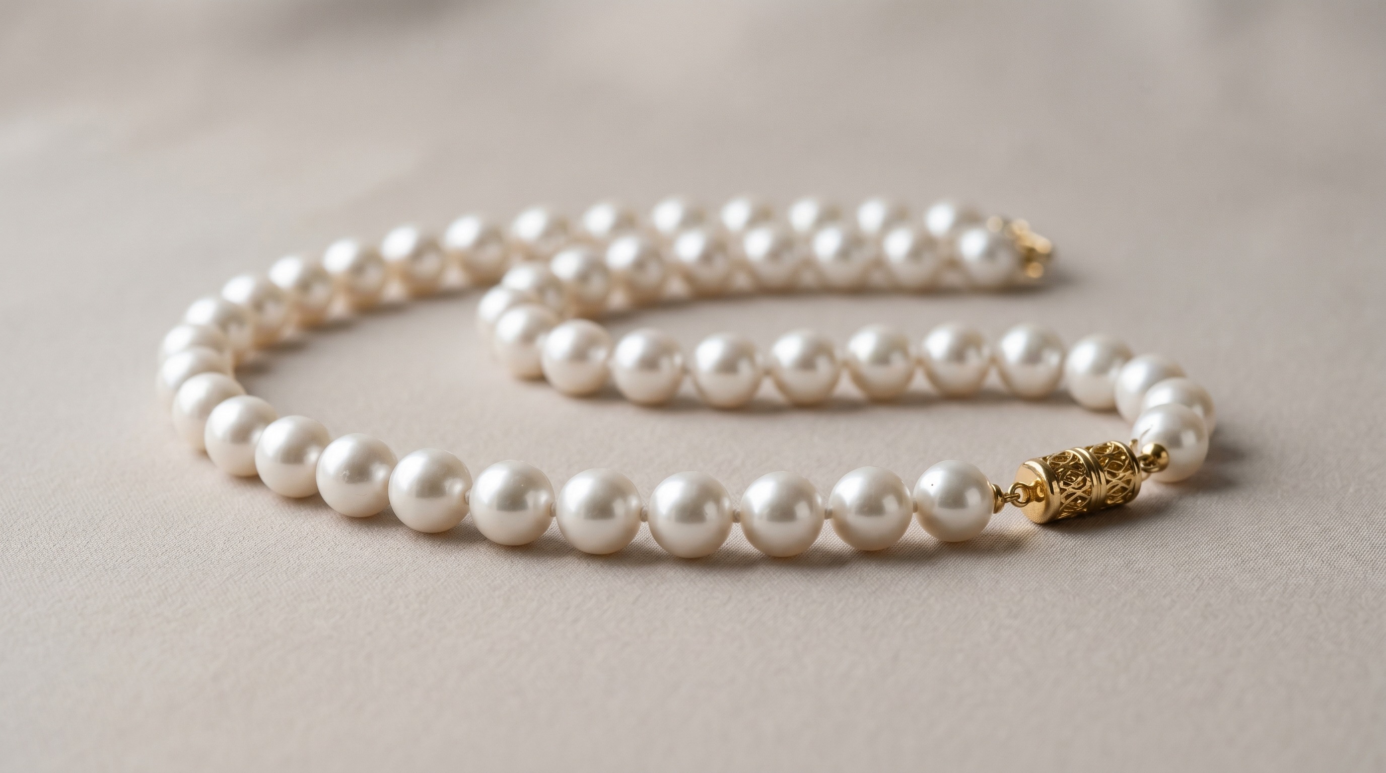 Mikimoto Akoya pearl strand with gold clasp — Mozeris Fine Antiques