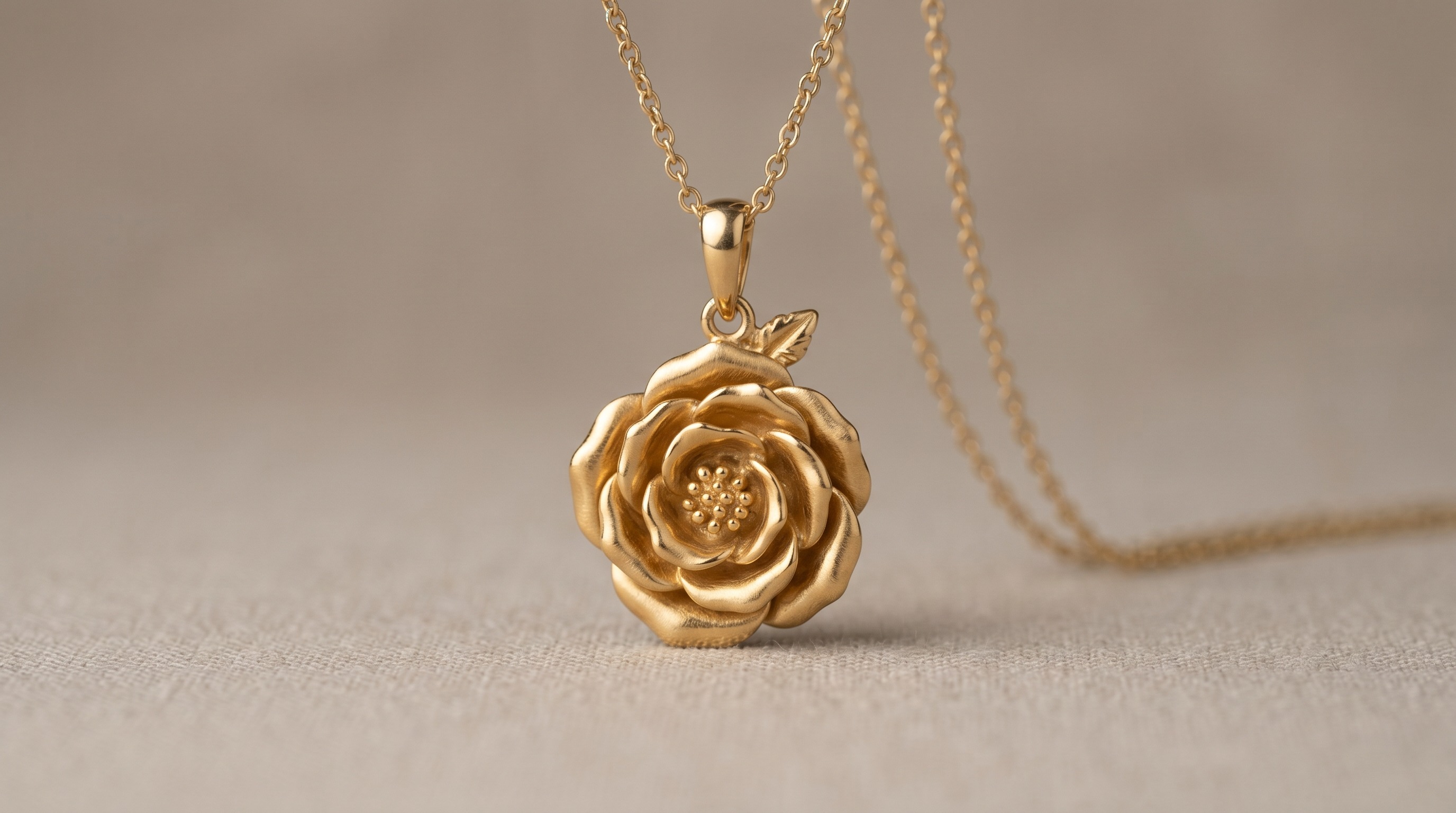 Piaget Rose 18ct gold rose pendant on a chain