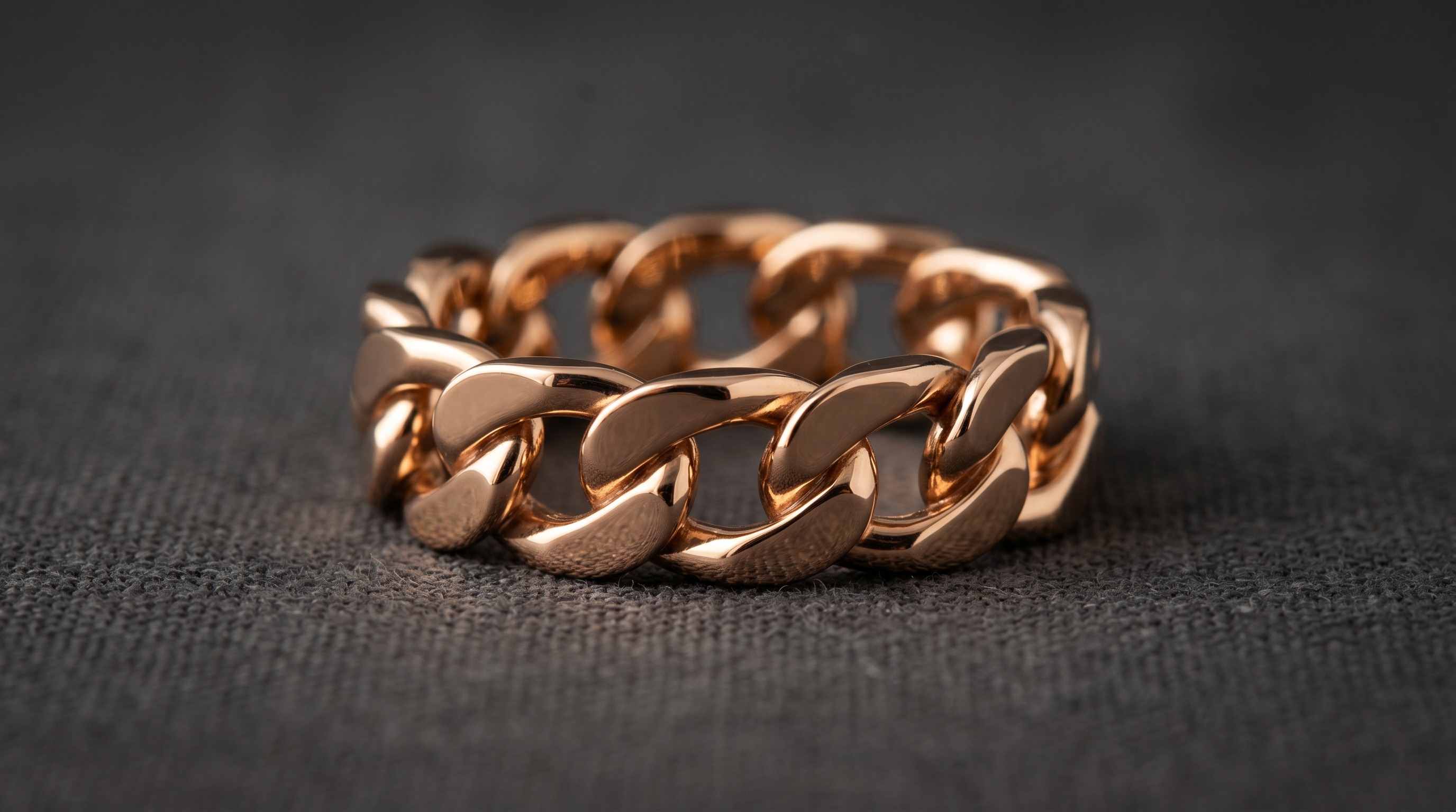 Pomellato Iconica rose gold flat-link band ring