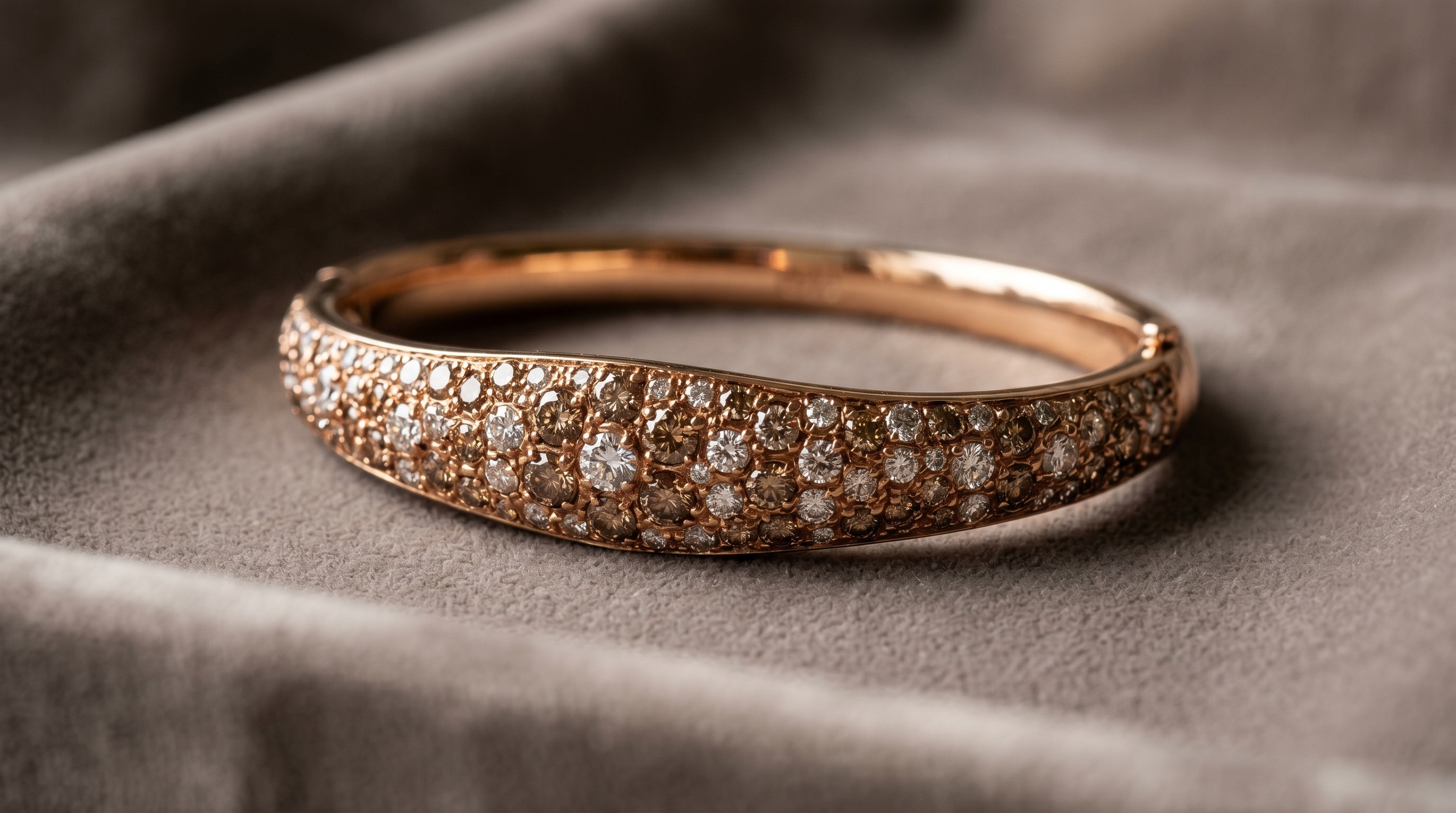Pomellato Sabbia rose gold bracelet scattered with diamonds